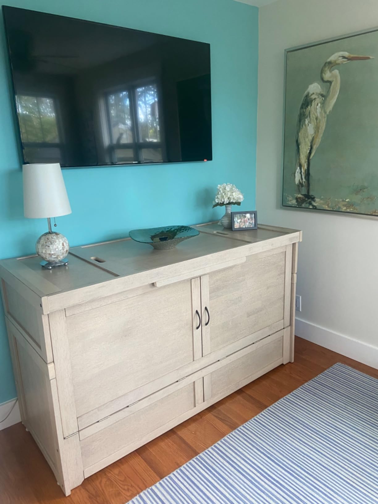 NIGHT & DAY Furniture Murphy Cube Cabinet Bed Pre-Assembled Queen (Rural Gray) customer photo 2