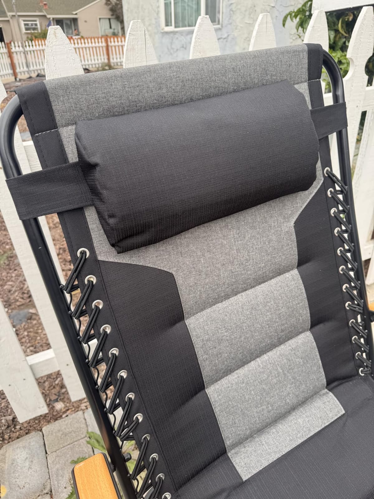 PHI VILLA XXL Padded Zero Gravity Chair, Cup Holder, Black | Foldable Patio Recliner, 30