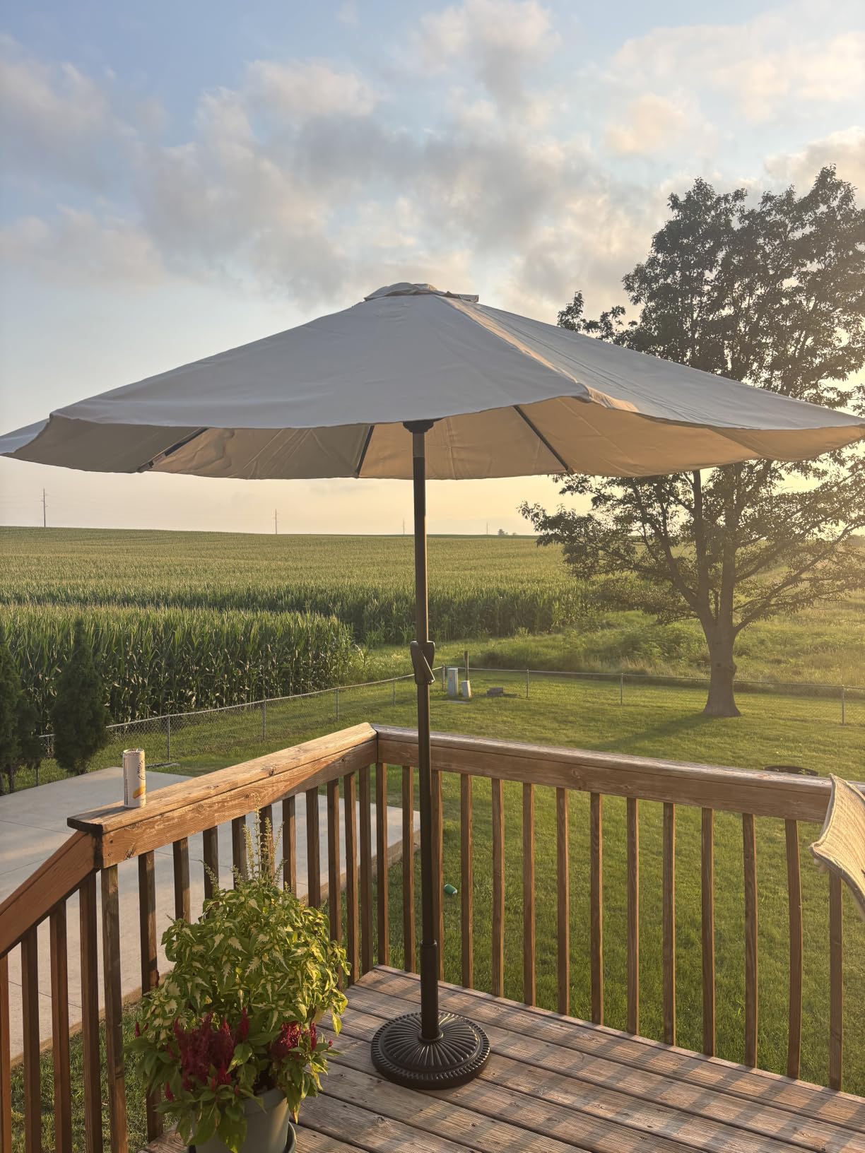 Tempera Patio Market Outdoor Table Umbrella with Push Button Tilt and Crank, Large Sun Umbrella with Sturdy Pole & Fade Resistant Canopy, Easy to Set customer photo 1