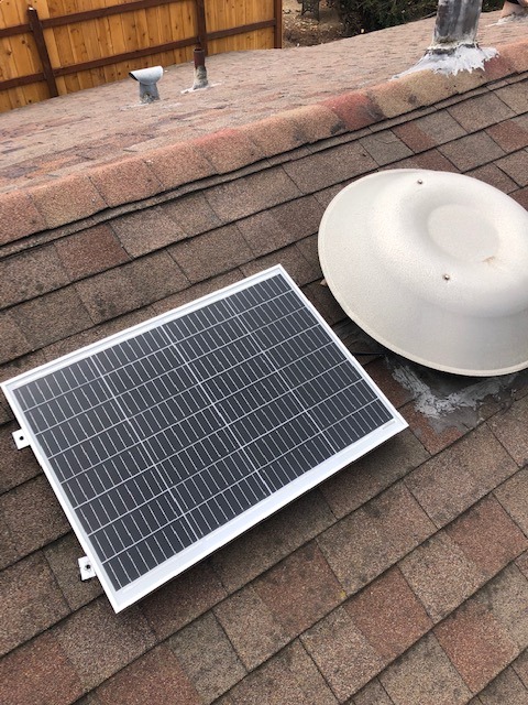 Amtrak Solar 50W Solar Attic Fan with On/Off Switch - Quiet Waterproof Solar Exhaust Fan for Gable & Roof Vent | Attic, Garage & Shed Ventilation - Made in USA customer photo 2
