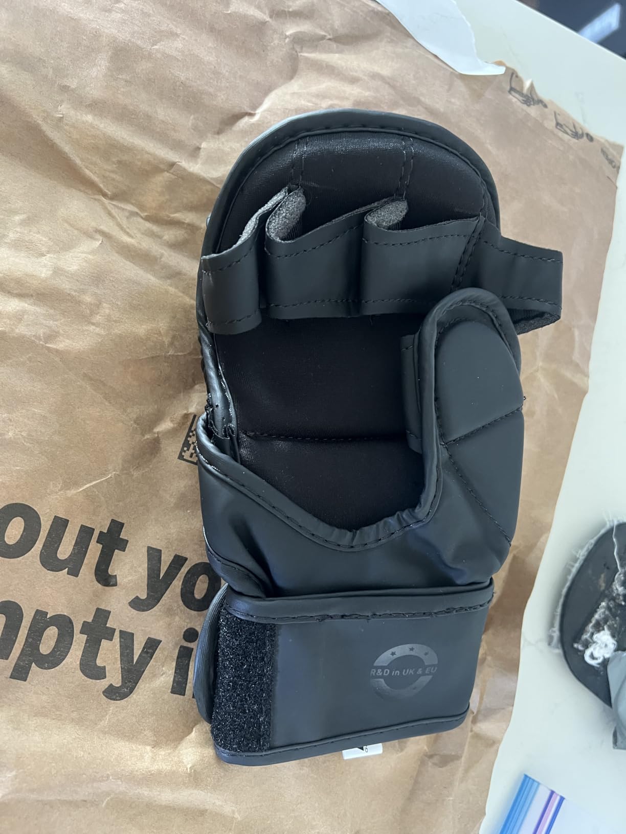 RDX MMA Gloves Sparring Grappling, Hybrid Open Palm Martial Arts Mitts Men Women, Maya Hide Leather Wrist Support, Cage Fighting Combat Sports Boxing Glove Training, Muay Thai, Punching Bag Kickboxing customer photo 1