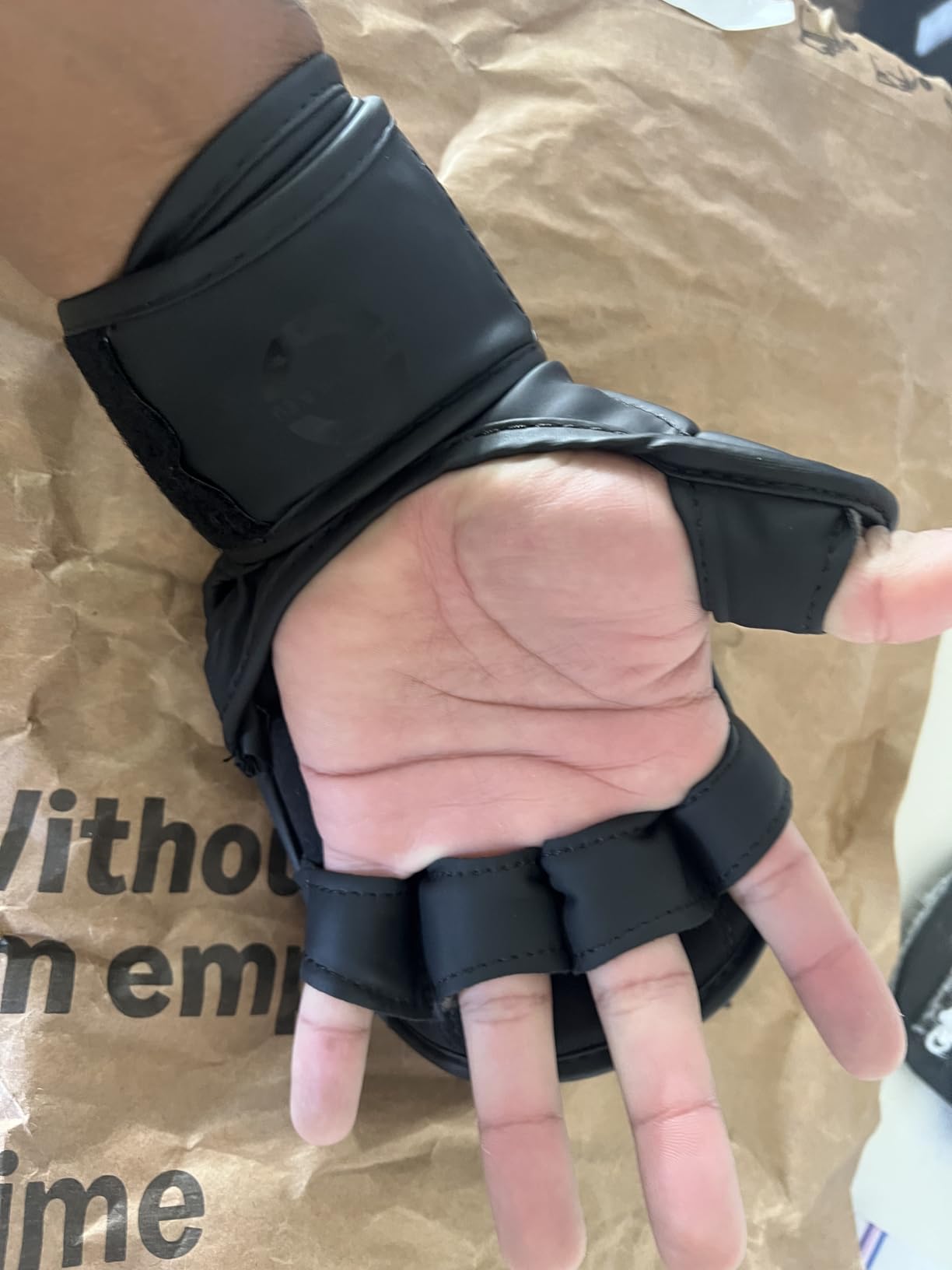 RDX MMA Gloves Sparring Grappling, Hybrid Open Palm Martial Arts Mitts Men Women, Maya Hide Leather Wrist Support, Cage Fighting Combat Sports Boxing Glove Training, Muay Thai, Punching Bag Kickboxing customer photo 2