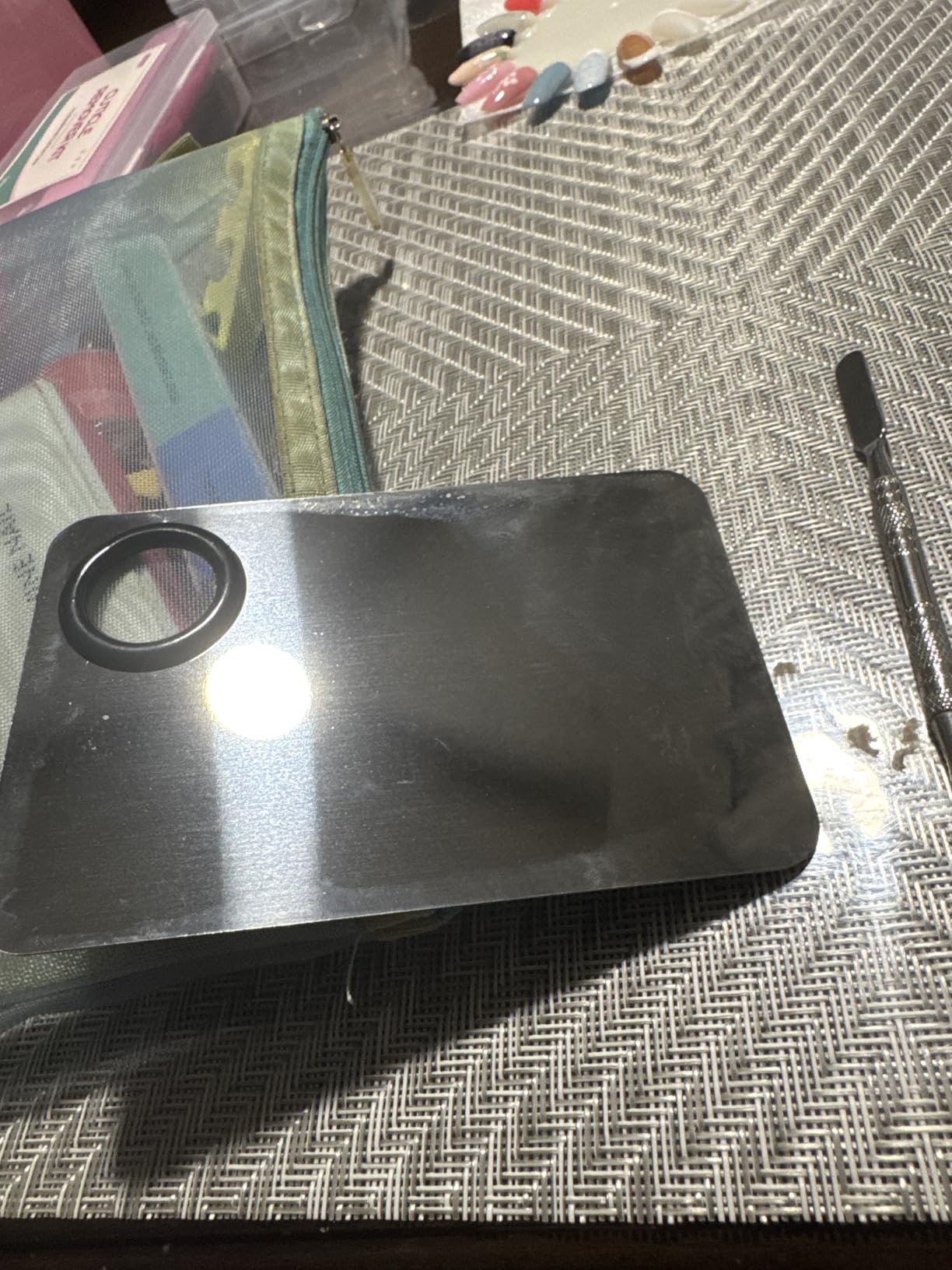 ALIOBC Makeup Mixing Palette Stainless Steel Metal Mixing Tray Spatula Tool customer photo 1