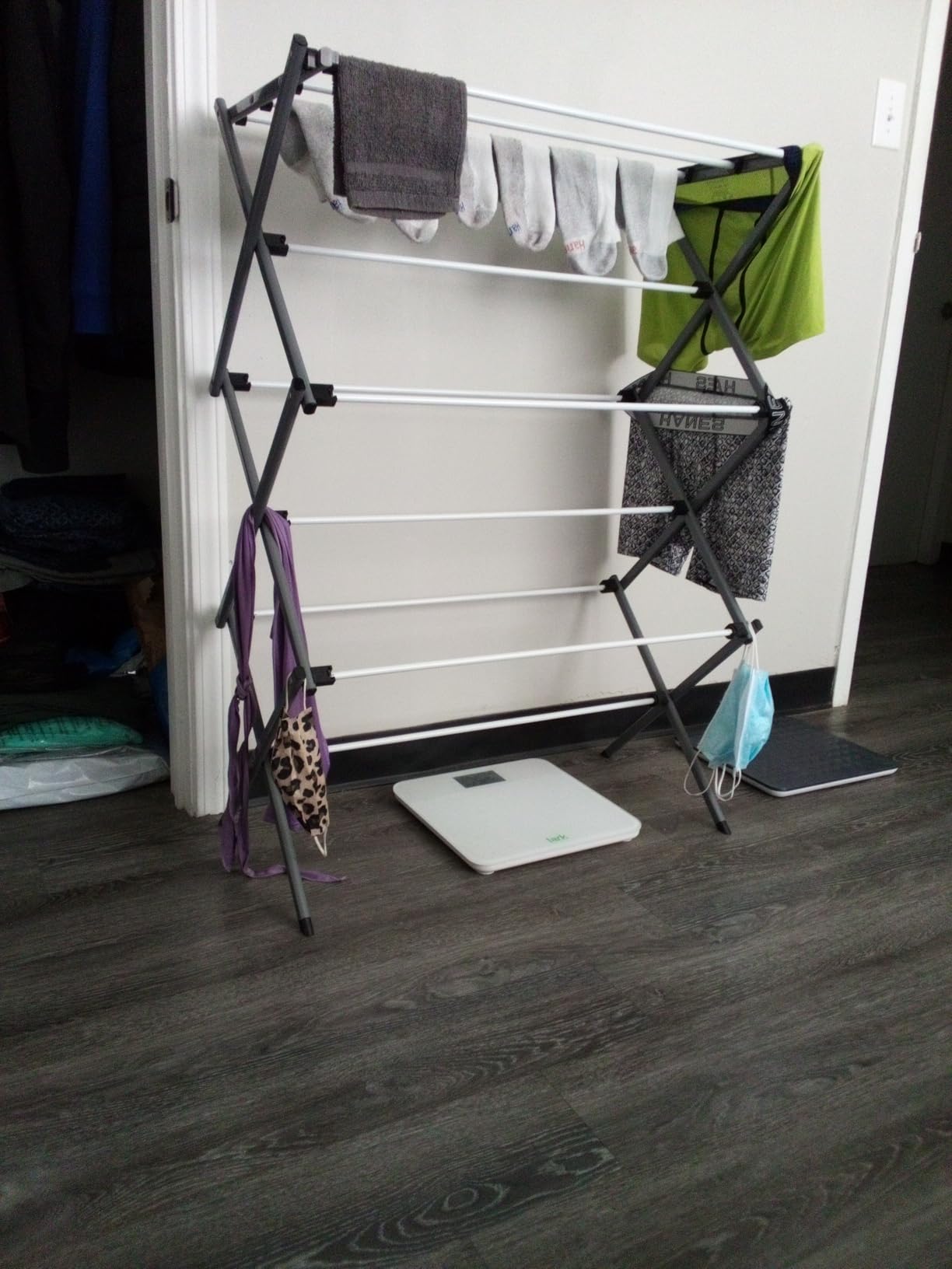 Honey-Can-Do 6-Tier Collapsible Steel Clothes Drying Rack, 24 ft, White customer photo 1