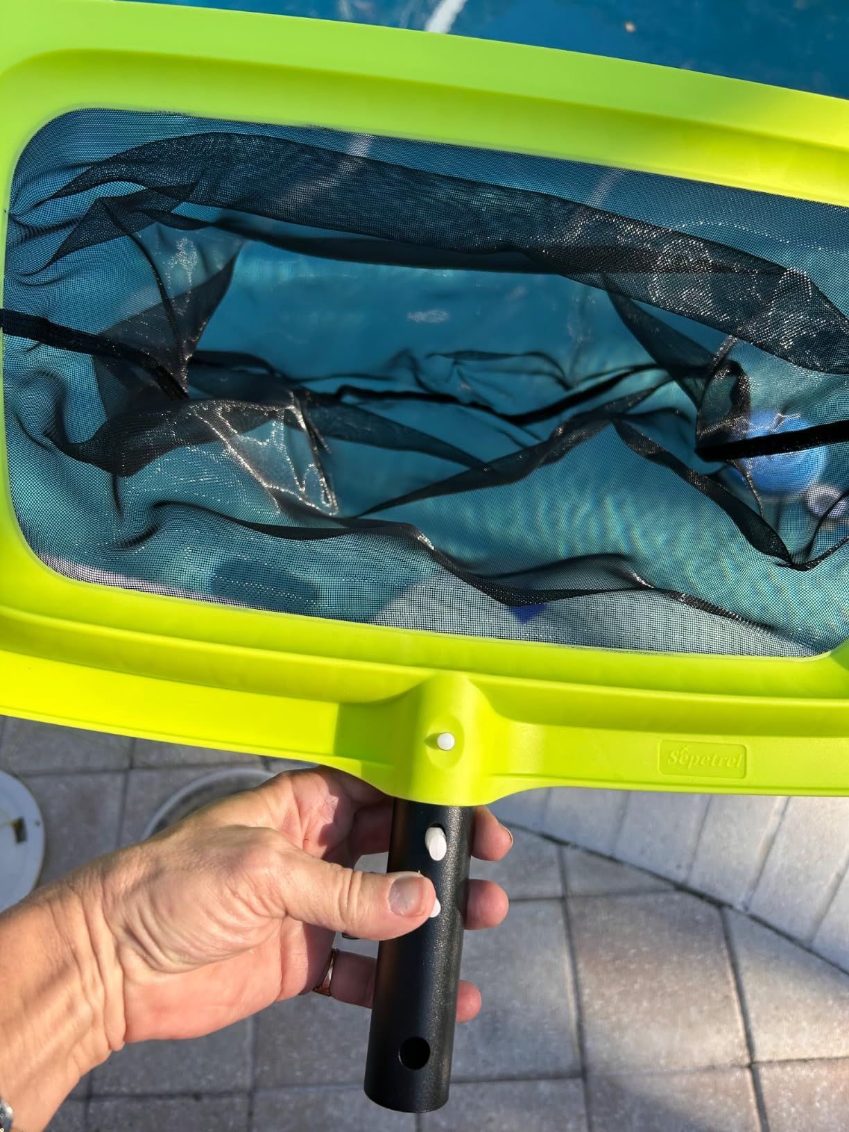 Sepetrel Pool Skimmer Net - Professional Heavy Duty Reinforced Frame Nylon Flat Leaf Rake Net, for Spa Pond Swimming Pool, Cleaning Supplies and Accessories (Pole Not Included) customer photo 1