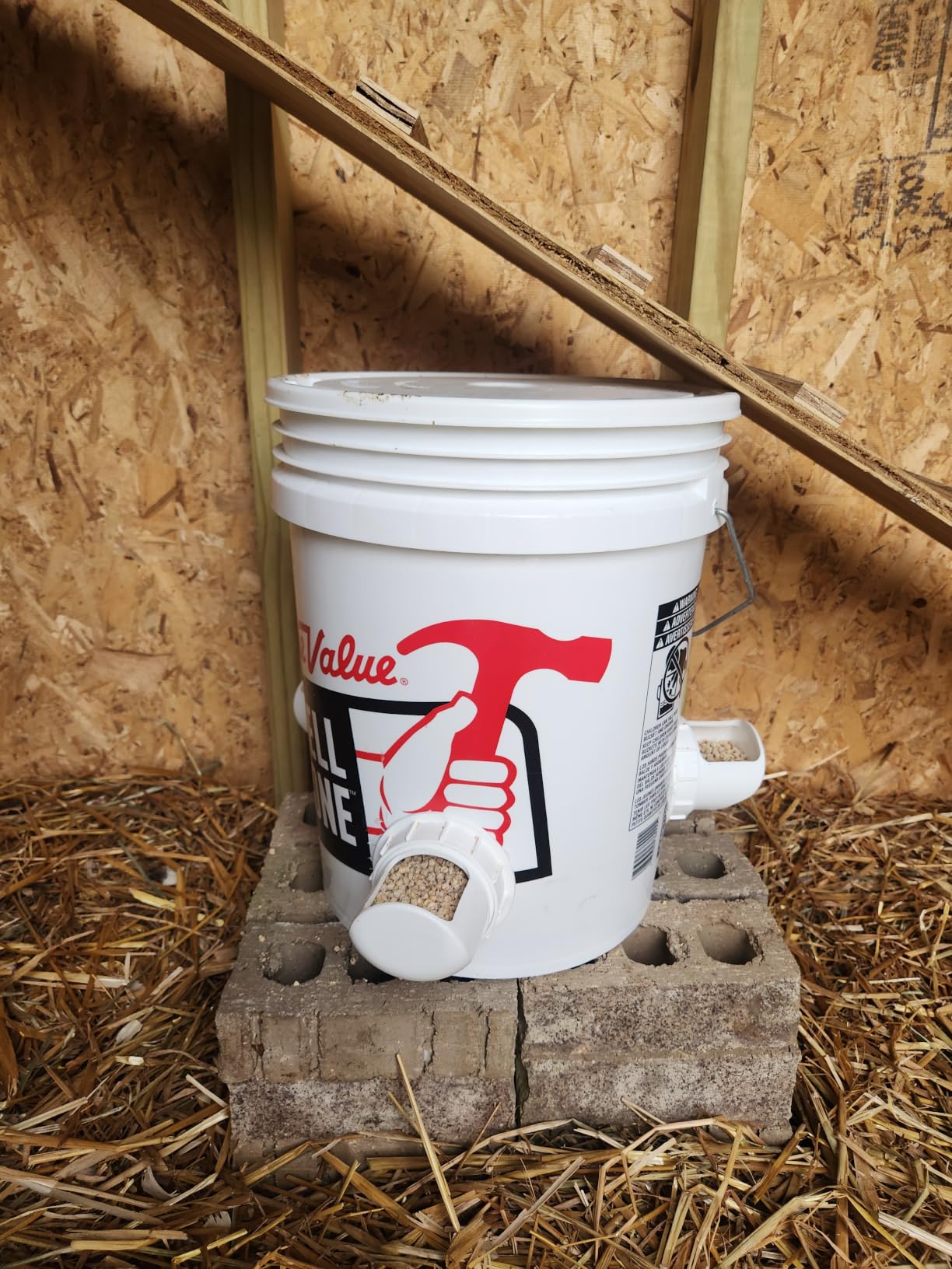 Poultry Pro DIY Chicken Feeder Kit, Weatherproof, 3 Ports & Hole Saw | As Seen on Shark Tank, Gravity Fed Chicken Feeder, for Buckets, Barrels, Bins & Troughs, Poultry Feed (Bucket Not Included) customer photo 2
