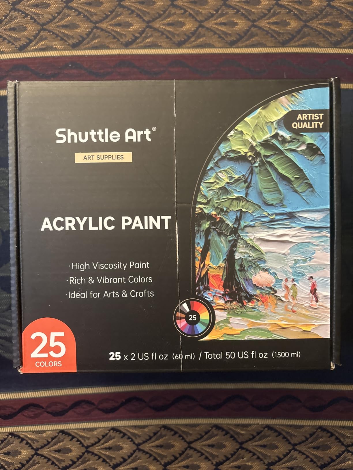 Shuttle Art Acrylic Paint, 50 Colors Acrylic Paint Set, 2oz/60ml Bottles, Rich Pigments, Water Proof customer photo 2