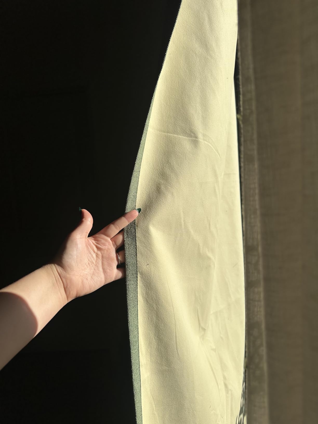 MIULEE 100% Blackout Linen Curtains for Bedroom 52x84 Inches Natural Beige | Room Darkening, Light Blocking, Thermal Insulated, Grommet Top, Linen Textured, Window Curtains for Living Room, 2 Panels customer photo 1