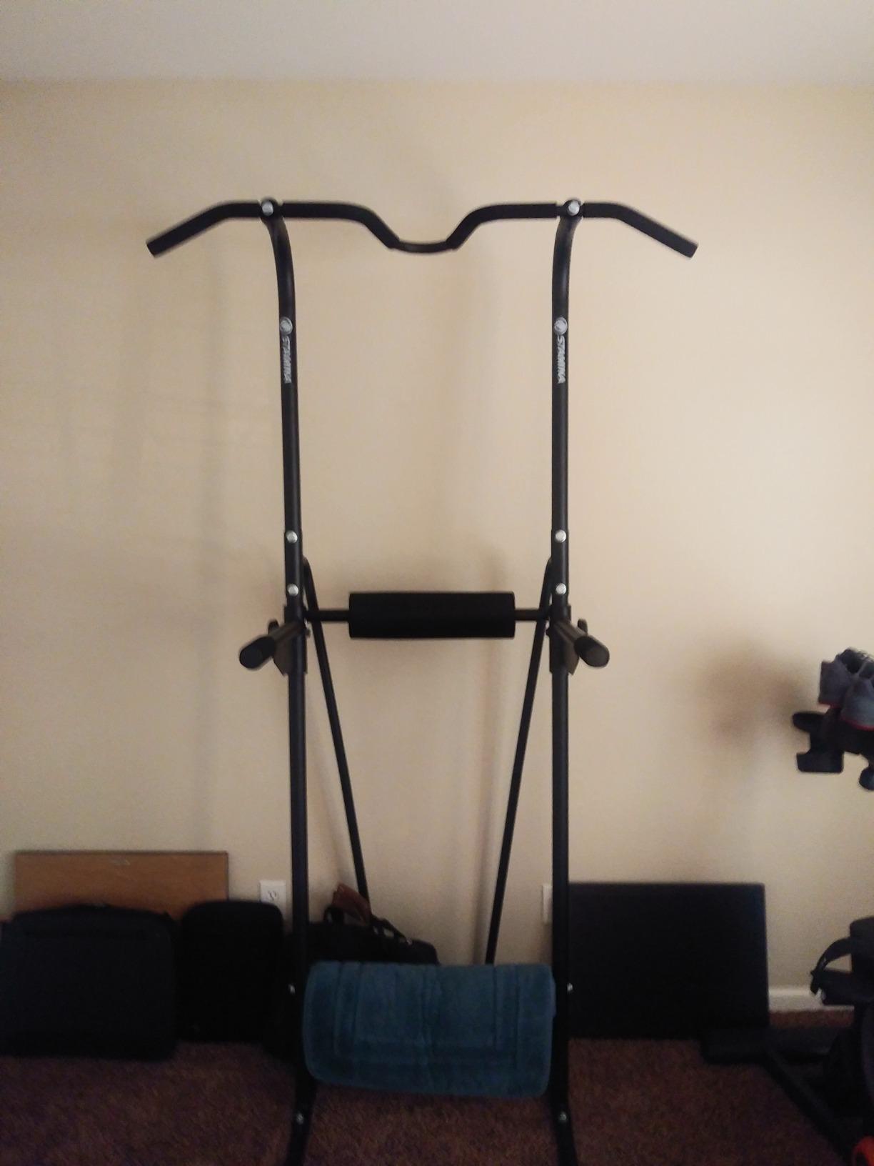 Stamina Power Tower - Dip Bar Pull Up Bar Station with Smart Workout App - Dip Bars for Home Workout - Up to 250 lbs Weight Capacity customer photo 2