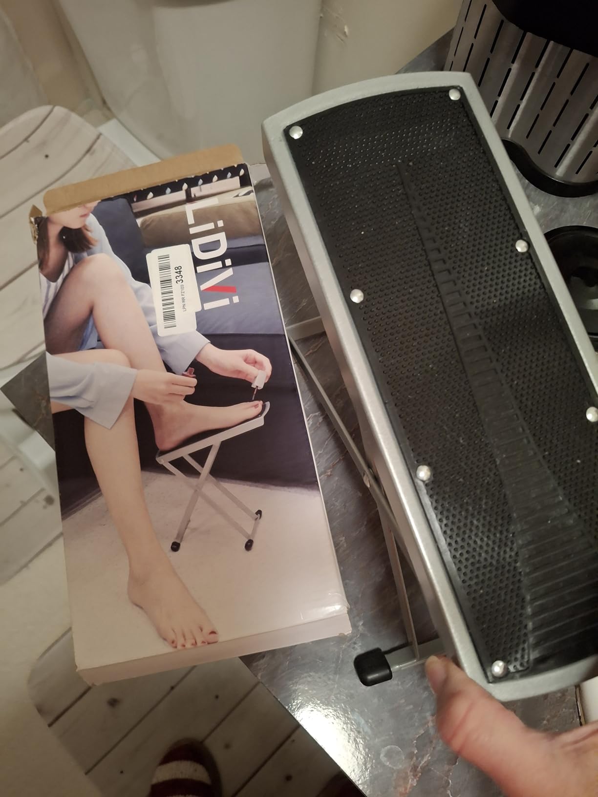 Pedicure Foot Rest, Non-Slip Foot Stand with Toe Separator, Black | 6 Heights Adjustable Foot Stool for Pedicure and Salon Use, Easy at Home, No More Bending or Stretching, Beauty Pedicure Kit customer photo 1