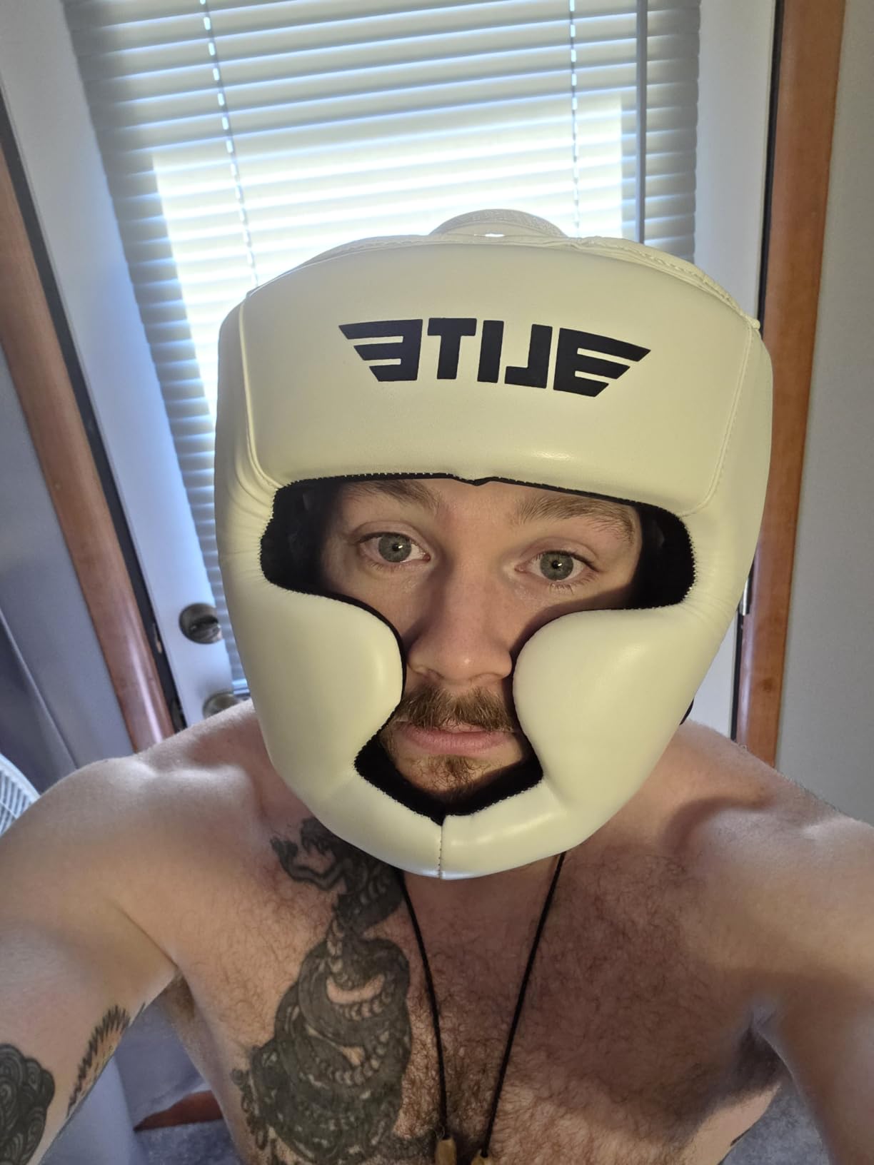 Elite Sports Boxing Headgear Men, Boxing Head Guard Sparring Gear, MMA Headgear Kickboxing Muay Thai Training Helmet, Protective Fighting Gear, Adjustable Face Protection customer photo 2