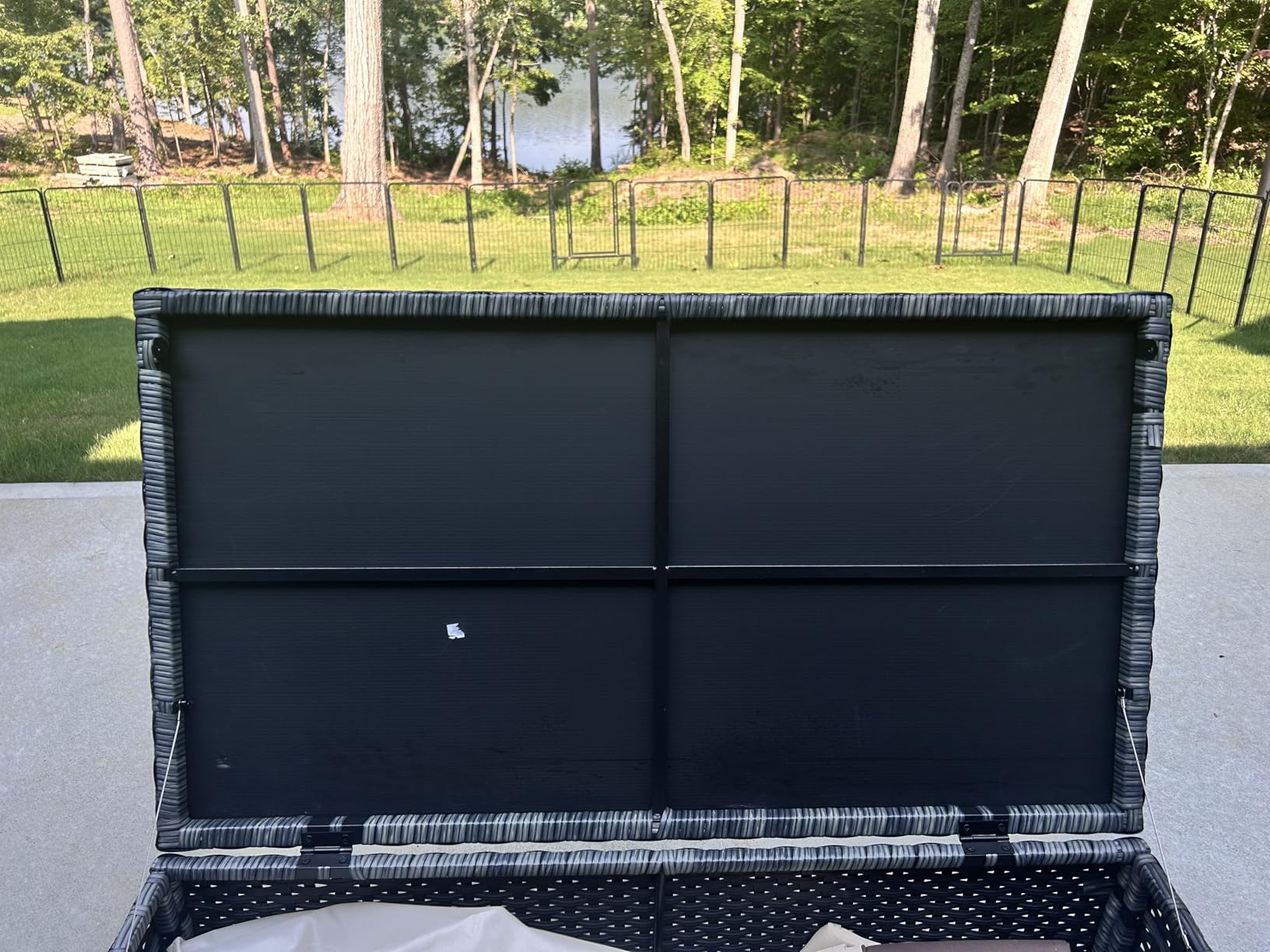 Rattaner Patio Coffee Table with Storage Wicker Outdoor Coffee Table and All-Weather Wicker Side Table with Waterproof Cover, Black customer photo 1