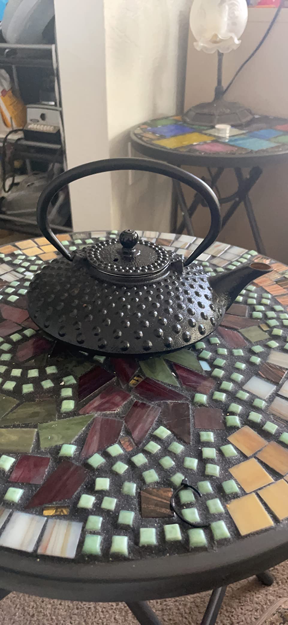 Velaze Cast Iron Teapot Set with Infuser, Japanese Style, 2 Cups, 700ML, 23oz | Heat Preservation with Trivet, Fully Enameled Interior, Beautiful Hammered Design, for Loose Leaf Tea Brewing for 1-2 People customer photo 2