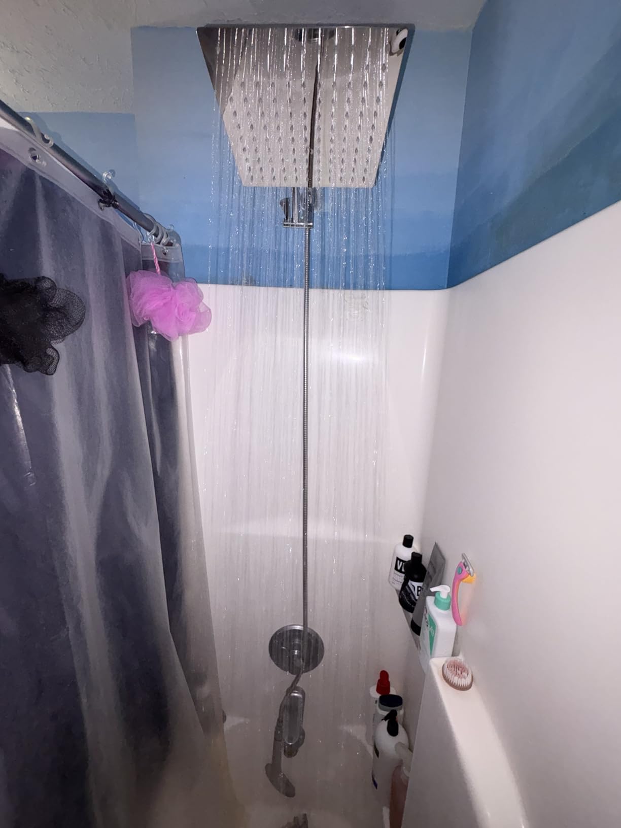 Shower Head, 8'' High Pressure Rainfall/Handheld Shower Combo, Matte Black | 9 Settings, Anti-leak Shower Head with 11'' Extension Arm, Holder, Hose, Height/Angle Adjustable Shower, 1.75GPM customer photo 2