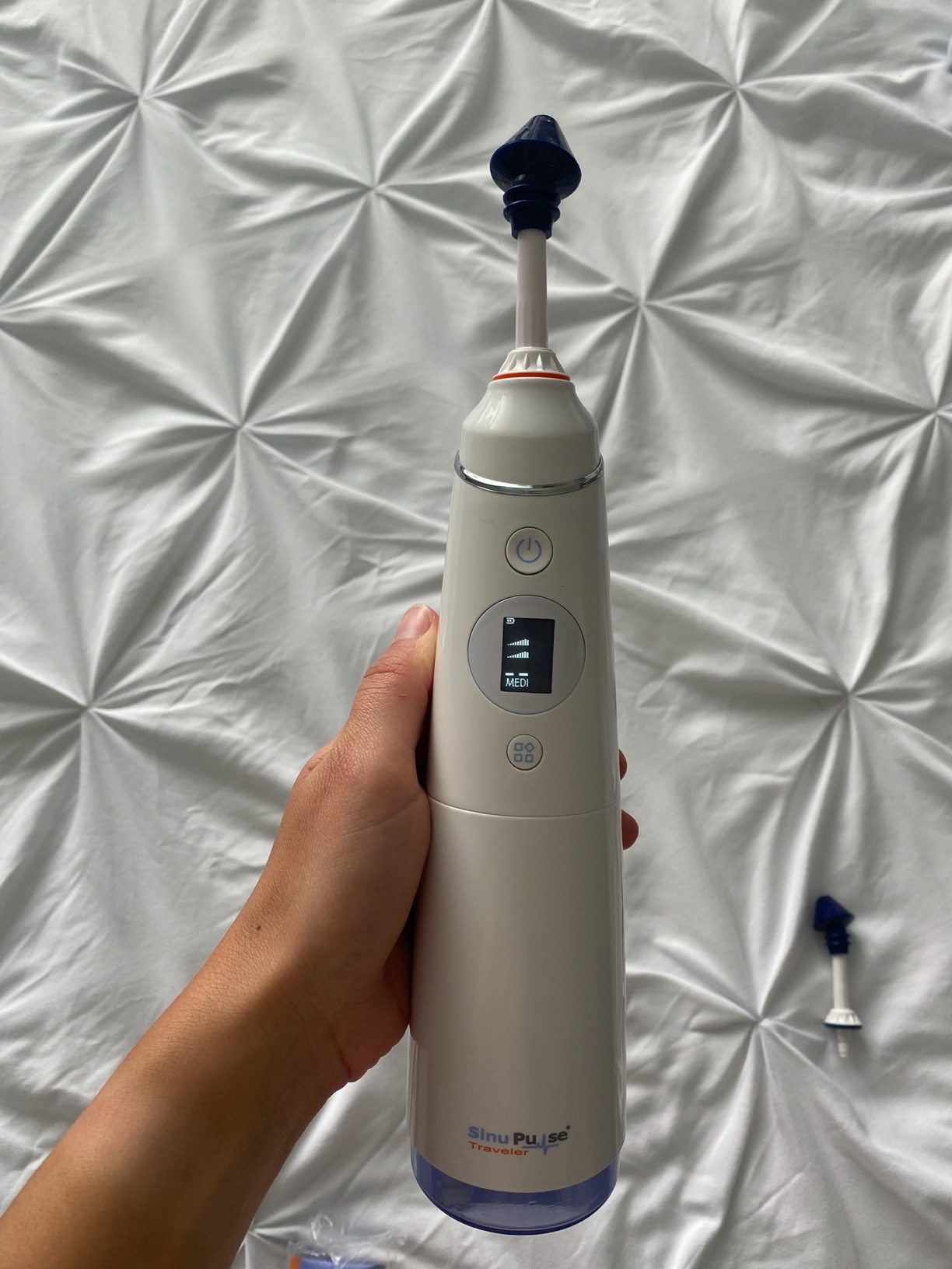 SinuPulse Traveler with 30 Sinuair Packets - Cordless Pulsating Nasal Irrigation Sinus Rinse System, Space Saving Cleaner & Relief Machine for Travel, More Effective than Neti Pot or Nose Spray Bottle customer photo 1