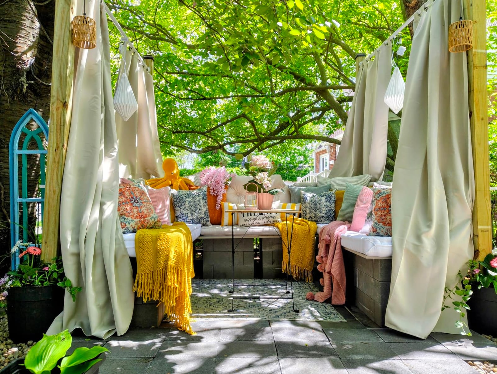 NICETOWN Outdoor Curtains for Patio Waterproof Detachable Tab Top customer photo 1