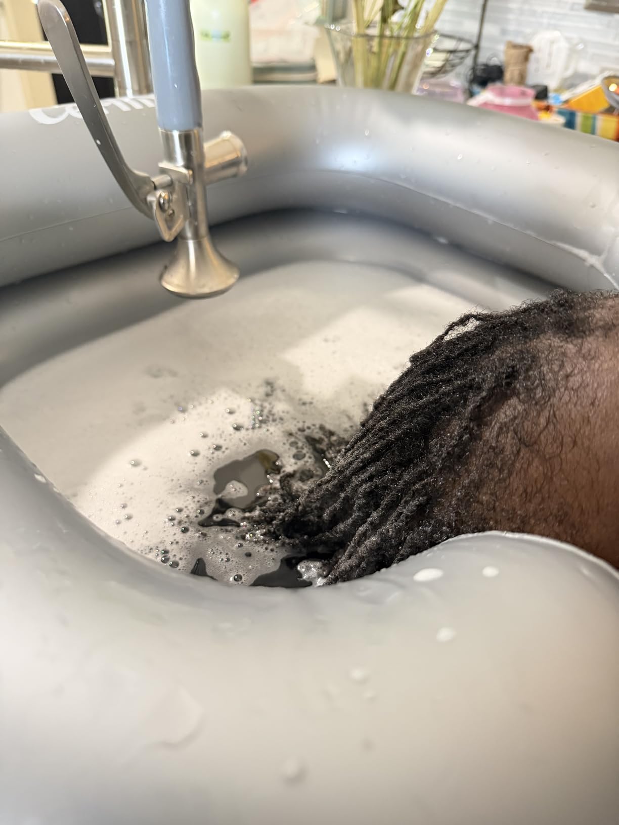 Inflatable Shampoo Basin - Portable Shampoo Bowl, Hair Washing Basin for Bedridden, Disabled,Injured, Hair Wash Tub for Dreadlocks and at Home Sink Washing customer photo 2