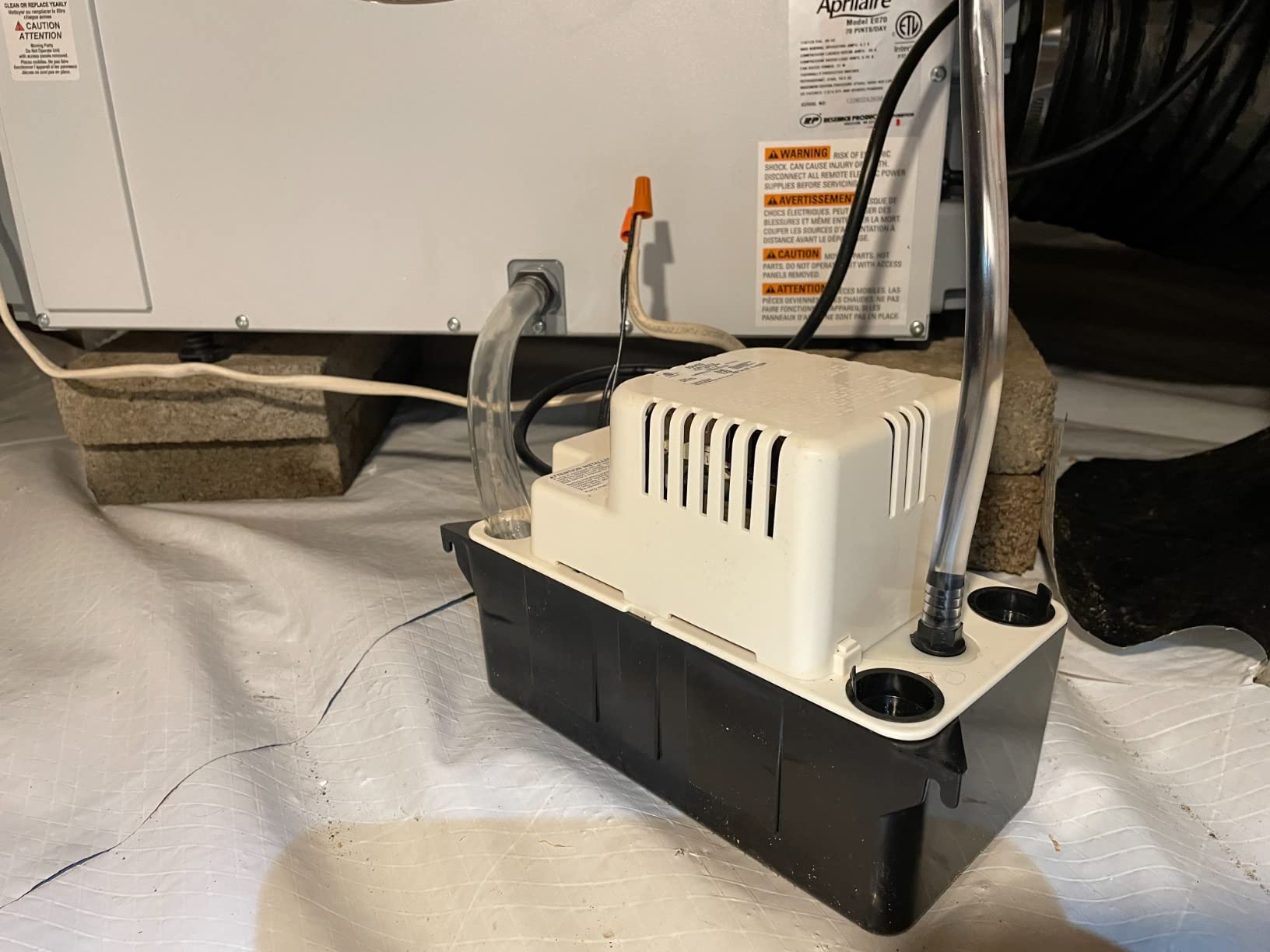 AprilAire E070 Pro 70-Pint Crawl Space Dehumidifier with Drain Hose, Commercial-Grade Whole-House Dehumidifier for Crawlspace, Basement, or Whole Home up to 2,200 sq. ft. customer photo 2
