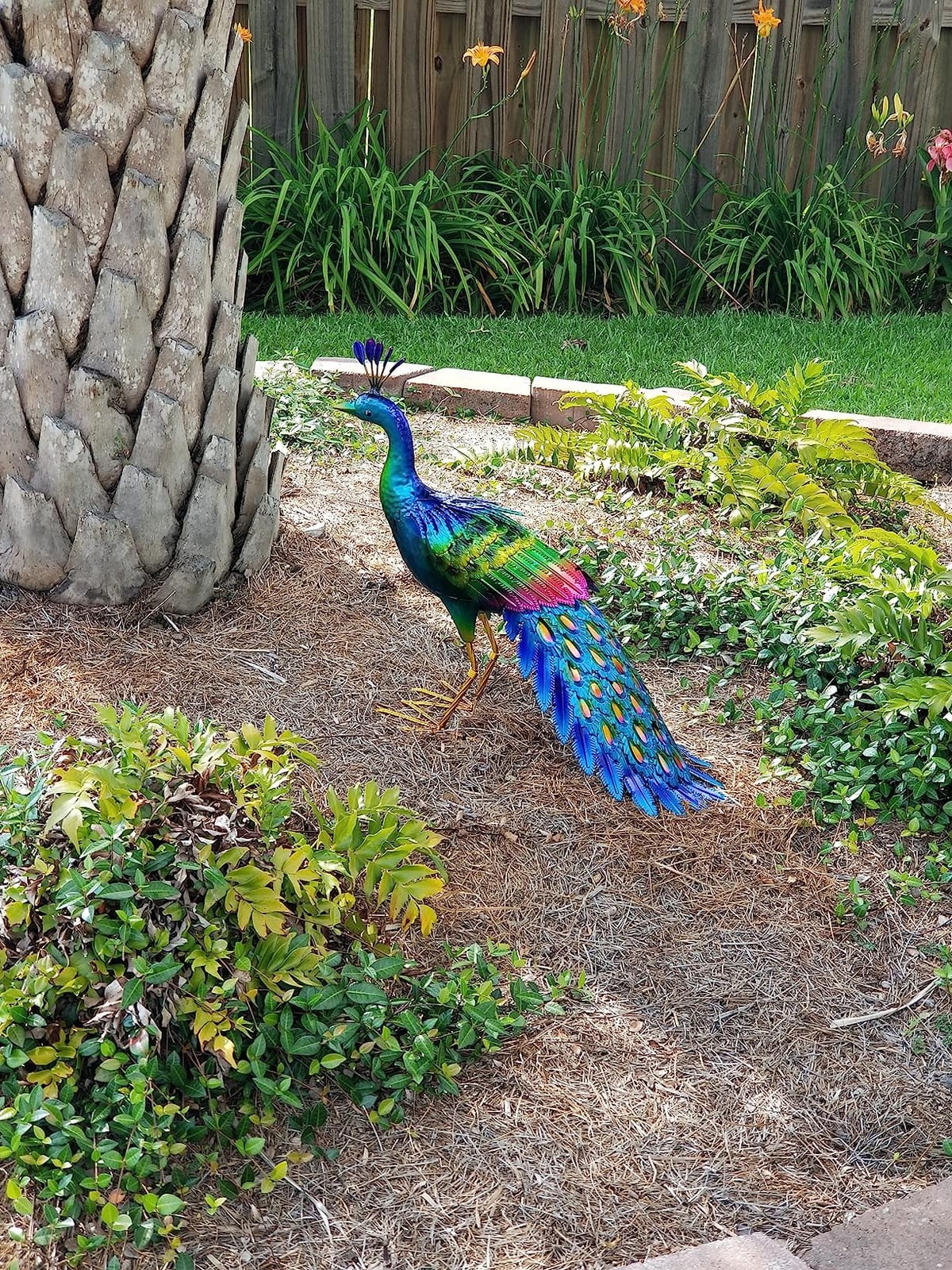 chisheen Metal Peacock Statue Garden Decor Yard Art Outdoor Gift for Women customer photo 2