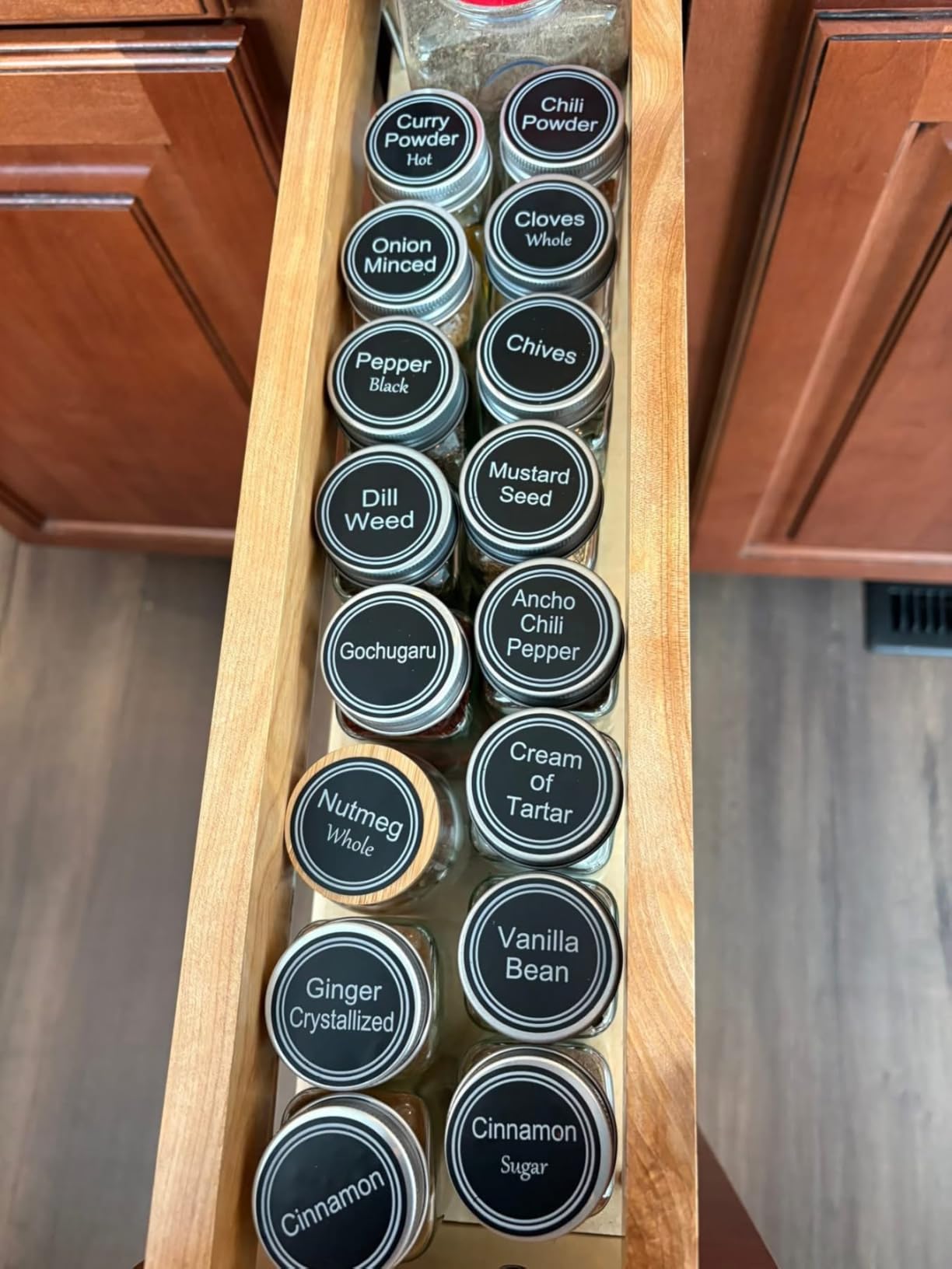 SpaceAid Spice Rack Organizer with 28 Spice Jars, 386 Spice Labels, Chalk Marker and Funnel Set for Cabinet, Countertop, Pantry, Cupboard or Door & Wall Mount - 28 Jars, 13.4