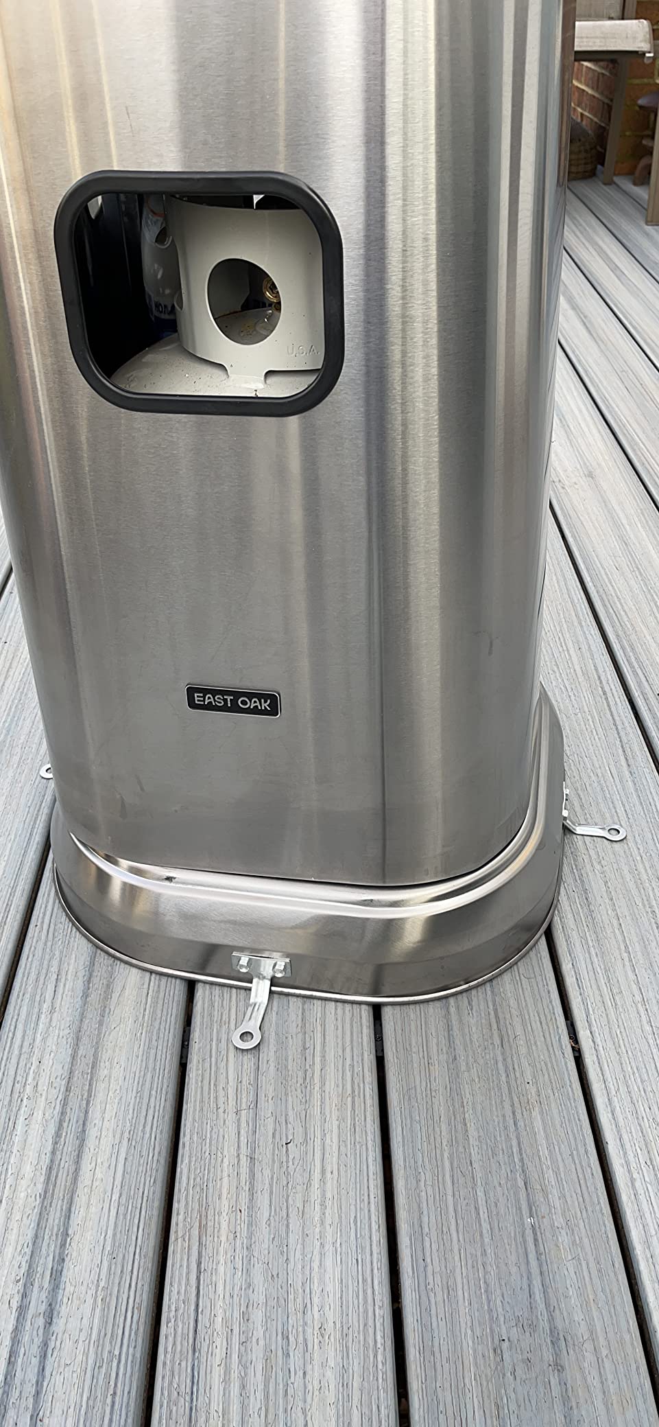 EAST OAK 50,000 BTU Patio Heater with Sand Box, Table Design, Double-Layer Stainless Steel Burner, Wheels, Triple Protection System, Outdoor Heater for Home and Residential, Pinecone customer photo 2