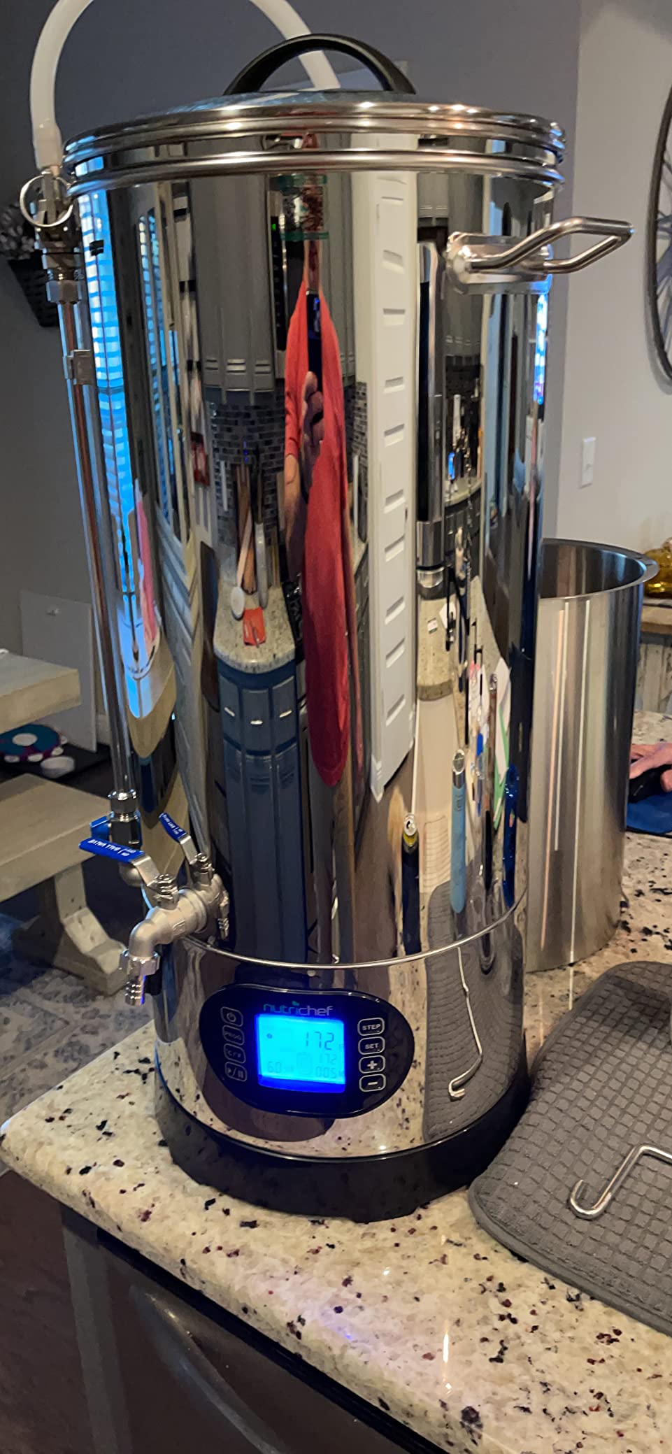 NutriChef All In One Home Beer Brewing Mash and Boil Device with Circulation Pump 5-Piece Maker Machine Set 9 Gallon 1600w Max w/LCD Display Programmable Multi-Step Control System, Stainless Steel customer photo 2