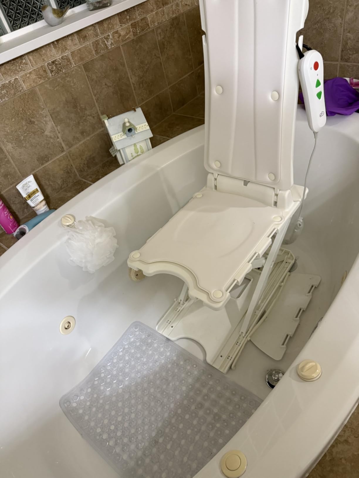 BathLyft (& Floor Lift) | 1 Year Warranty | Floor Lift & Chair Lift | Lightweight, Battery-Operated w Remote | Reclining 53° Support customer photo 1