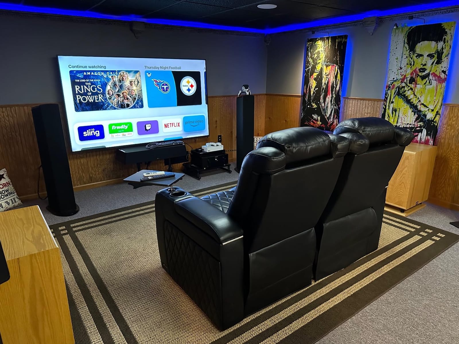Valencia Tuscany Home Theater Seating | Premium Top Grain Italian Nappa 11000 Leather Wall-Hugging Recliner with Power Reclining, Lumbar Support & Headrest (Row of 2 Loveseat, Charcoal Grey) customer photo 1