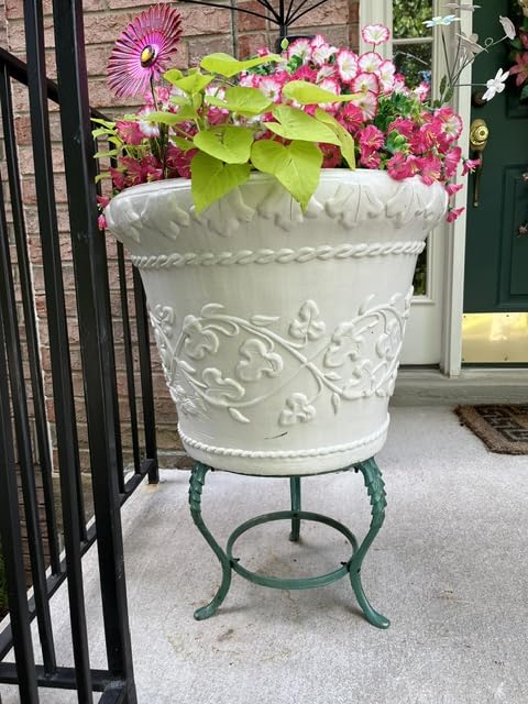 OwnMy Cast Iron Plant Stand Indoor Outdoor Metal Plant Stand Heavy Duty, Large Wrought Iron Plant Stand, Vintage Iron Plant Flower Pot Holder, Round Potted Plant Stand Rack for Garden Patio Home customer photo 1