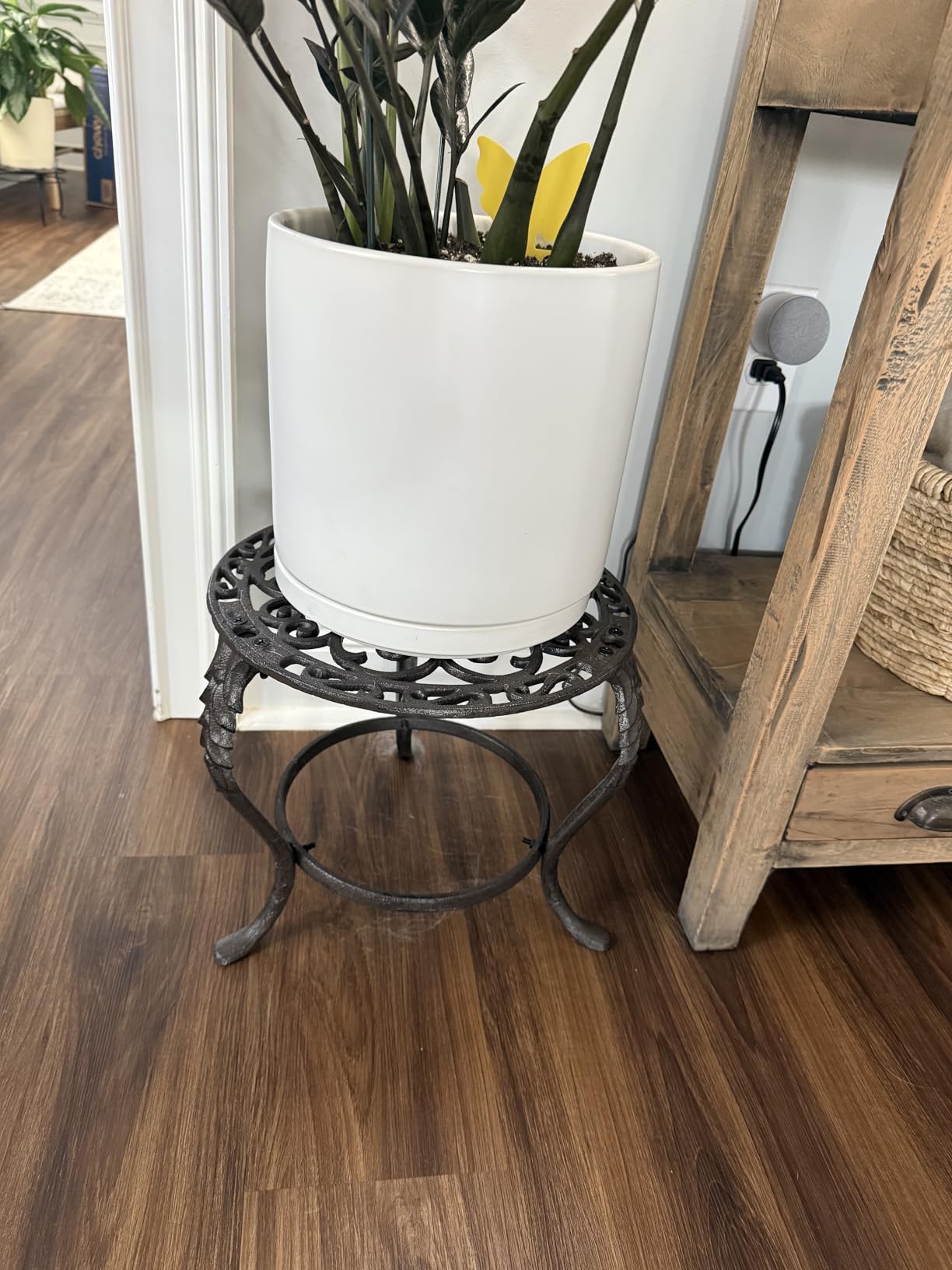 OwnMy Cast Iron Plant Stand Indoor Outdoor Metal Plant Stand Heavy Duty, Large Wrought Iron Plant Stand, Vintage Iron Plant Flower Pot Holder, Round Potted Plant Stand Rack for Garden Patio Home customer photo 2