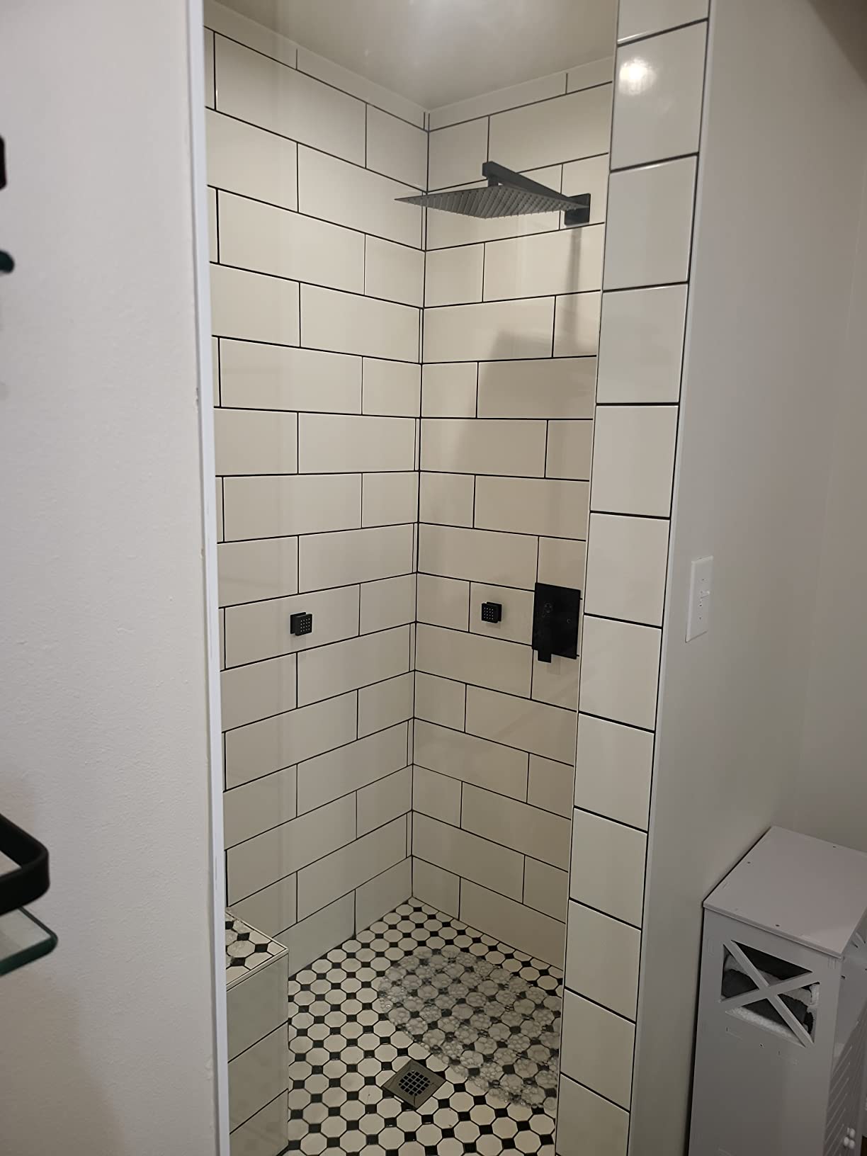 gotonovo Rainfall Shower System with Full Body Jets 6pcs Matte Black | 12'' Rainfall Shower Head with Handheld Spray Combo, Wall Mount, Rough-in Valve and Trim Kit, Brass Body Message Jets, All Metal customer photo 1