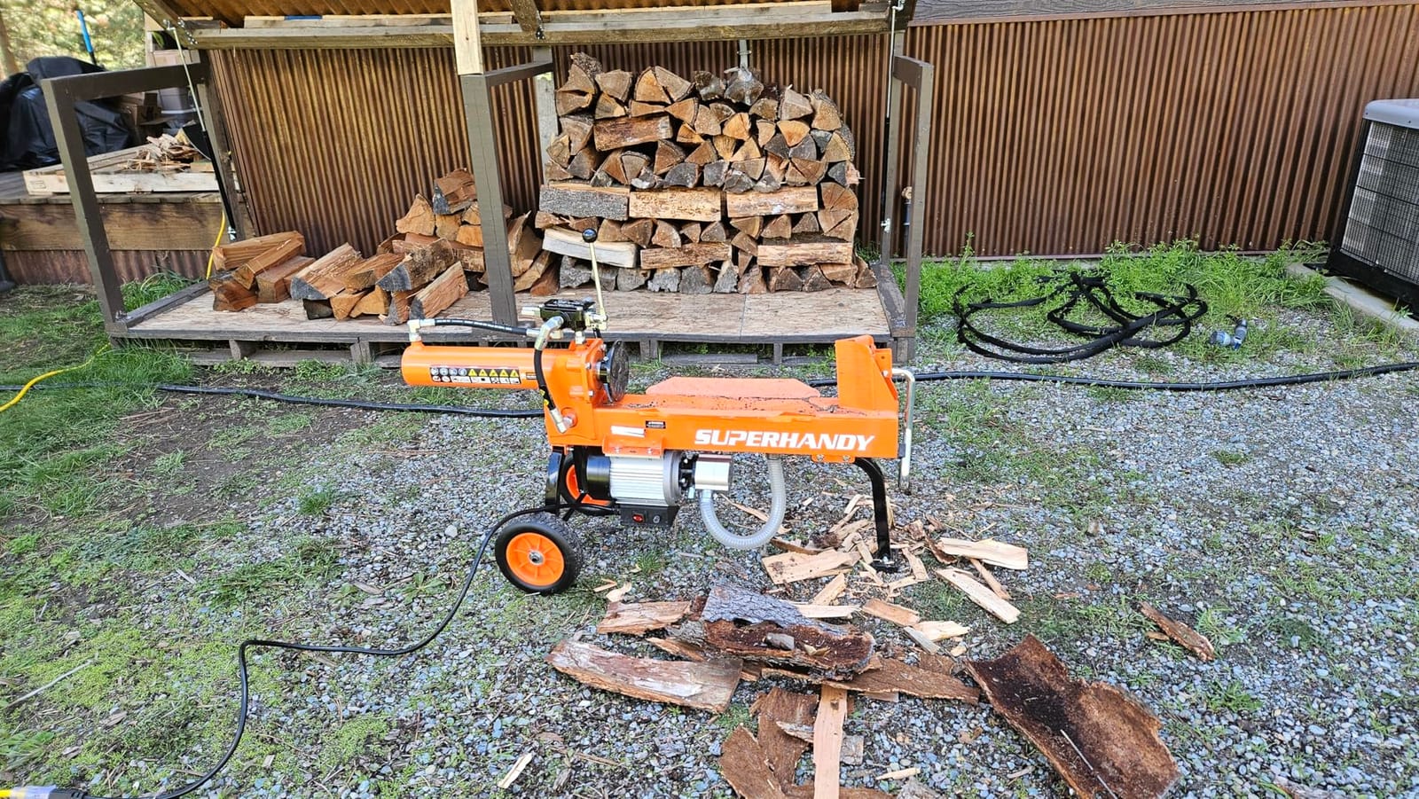 SuperHandy Hydraulic Log Splitter, 14 Ton, Portable Firewood Splitter customer photo 2