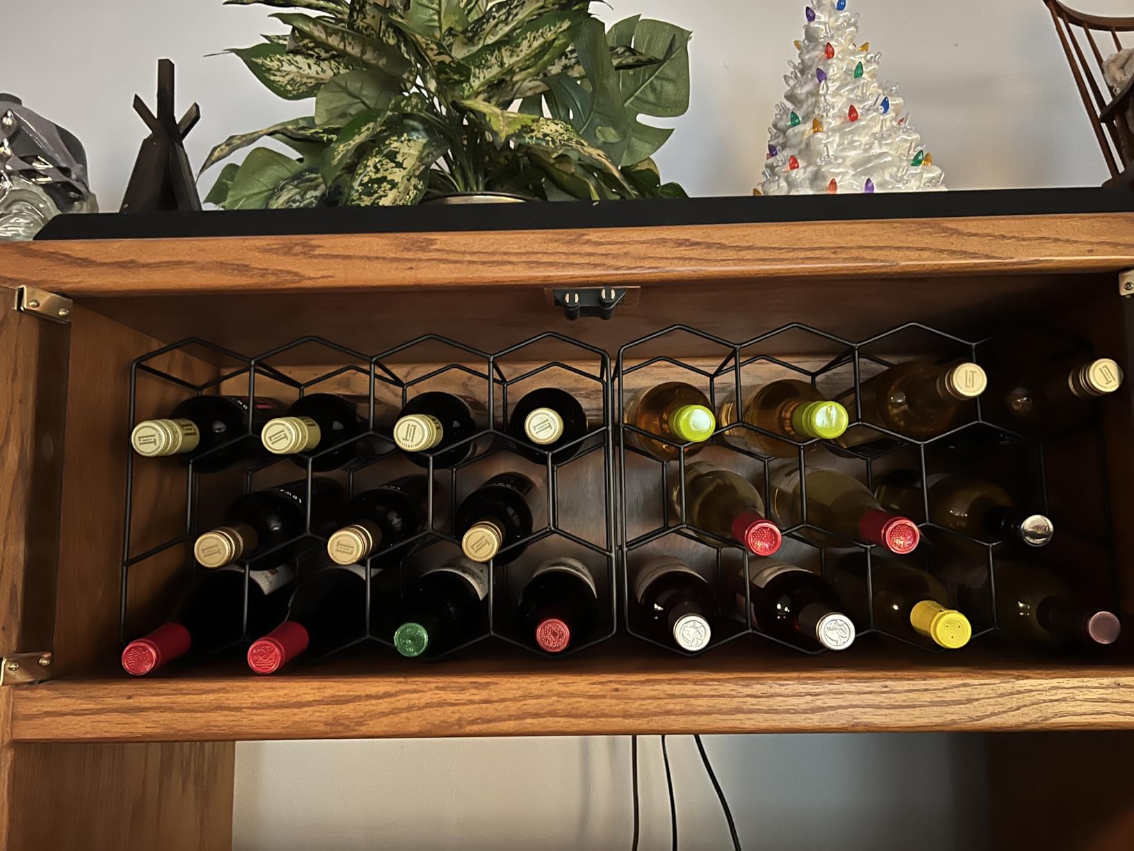 Gusto Nostro Countertop Wine Rack - 14 Bottle Freestanding Modern Black Metal Small - 3 Tier Tabletop Wine Holder Stand for Cabinet, Pantry - Wine Racks Countertop - No Assembly Required customer photo 1