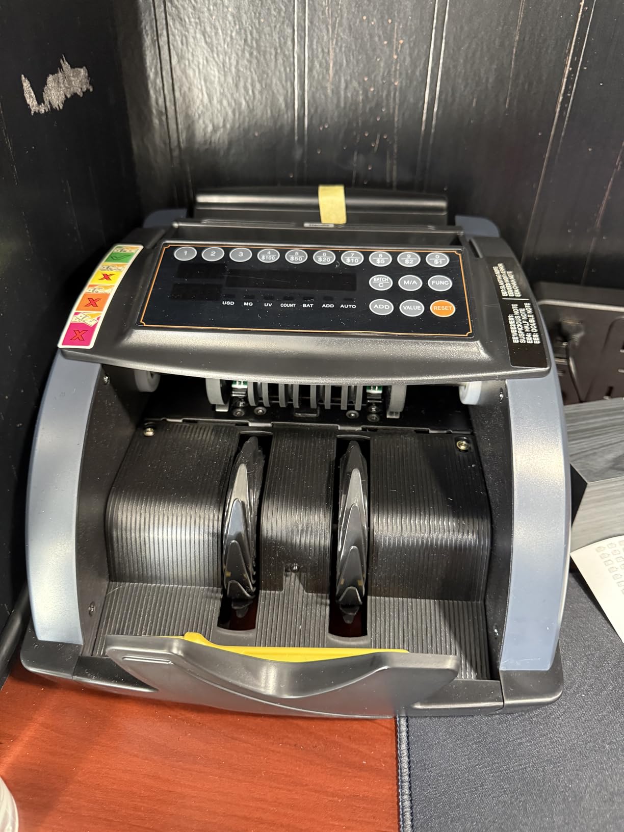 Aneken Money Counter with Value Count, UV/MG/IR/MT/DD Counterfeit Bill Detection for USD EUR with Count/Add/Batch/Auto/Manual Modes, Cash Counter with External LCD Display for Small Business & Office customer photo 2
