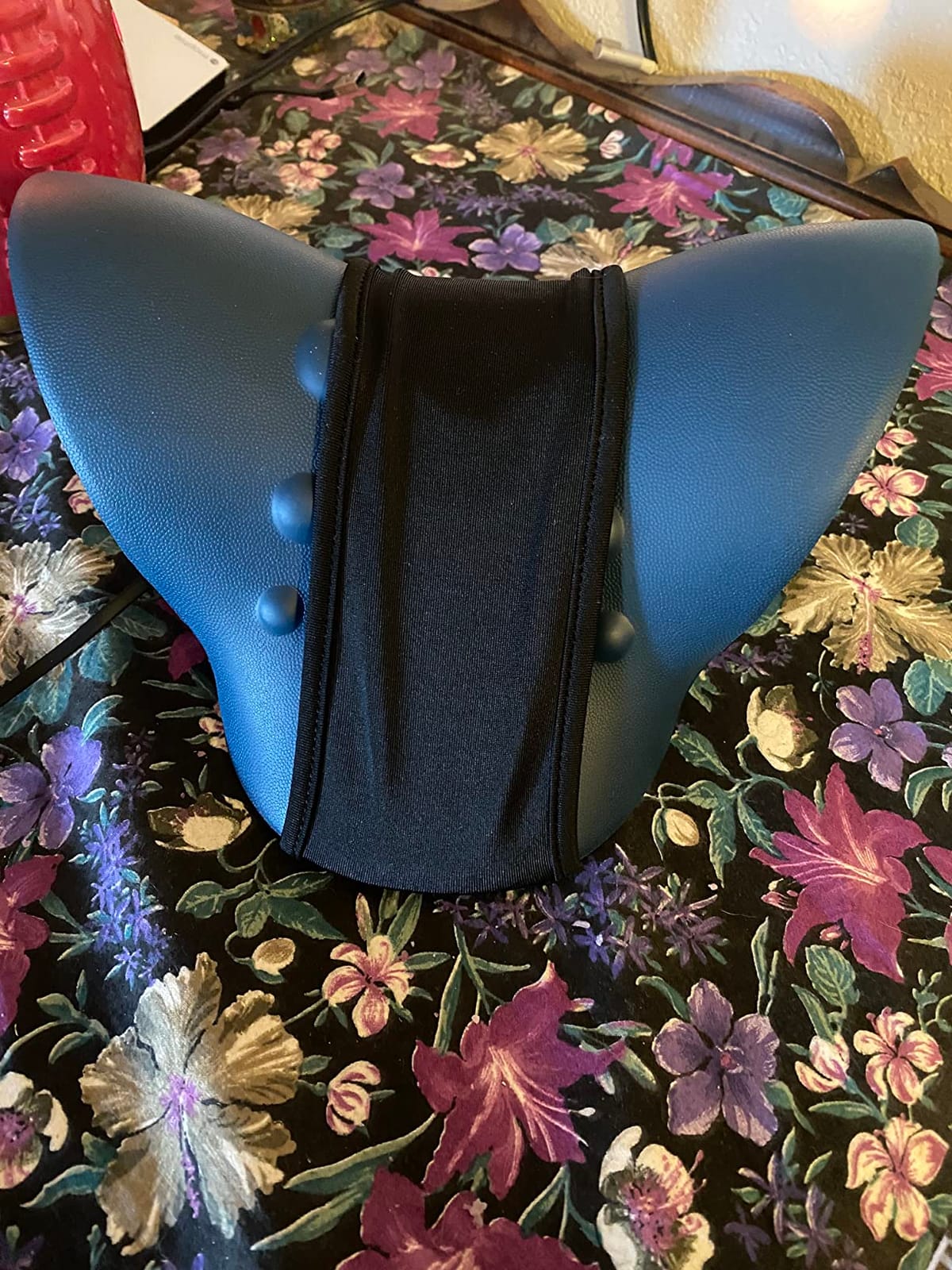 Neck Stretcher for Neck Pain Relief, Heated Cervical Traction Device Pillow with Graphene Heating Pad, Neck and Shoulder Relaxer for TMJ Pain Relief and Cervical Spine Alignment (Dark Blue) customer photo 1