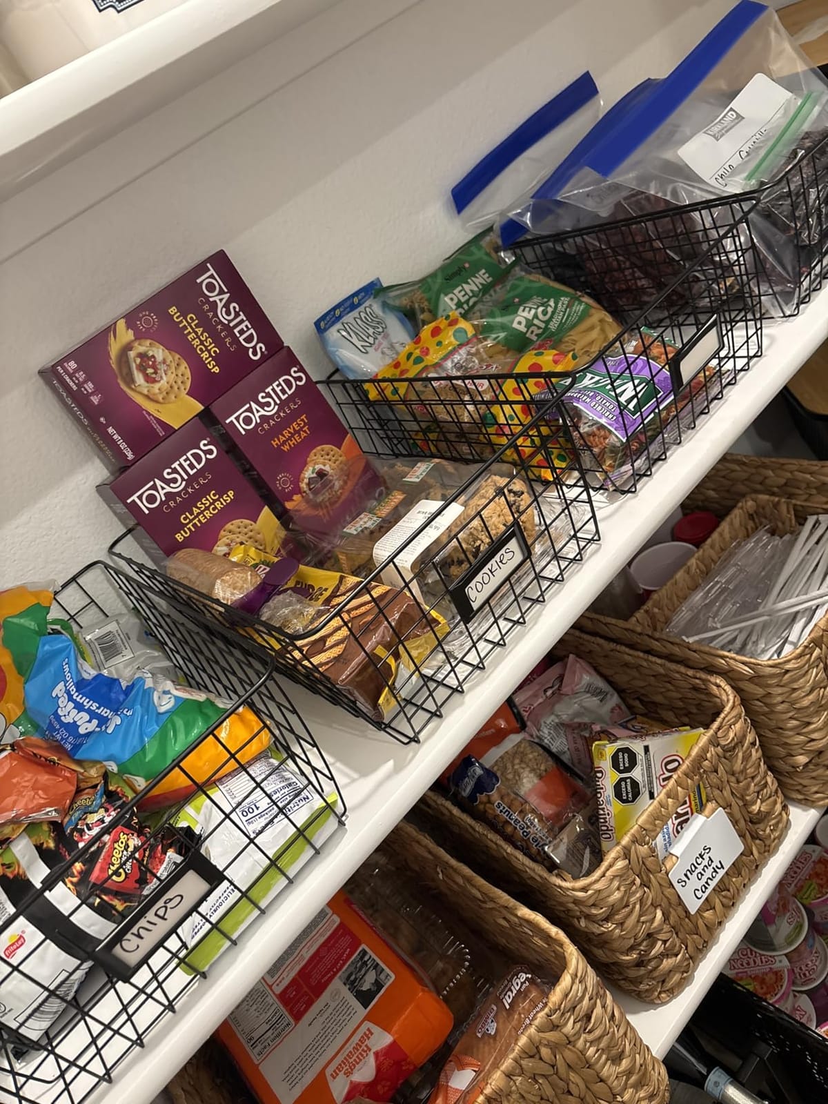 6 Pack Wire Baskets for Pantry Organization and Storage, Kitchen Organizer, 2 XXLarge & 2 XLarge & 2 Large customer photo 1