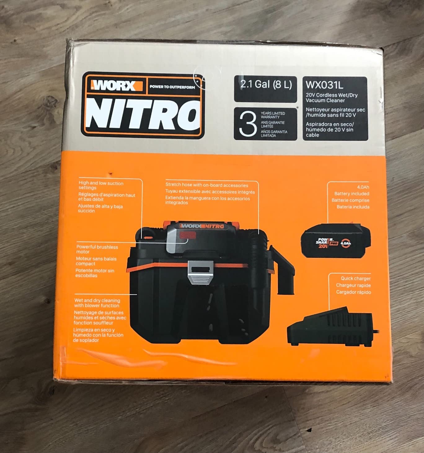 WORX Cordless Wet/Dry Vacuum, 20V 2.1 Gal, WX031L | 2.1 gal capacity; wet/dry pickup; Nitro performance; lightweight portable design; Battery & Charger Included; PowerShare customer photo 1