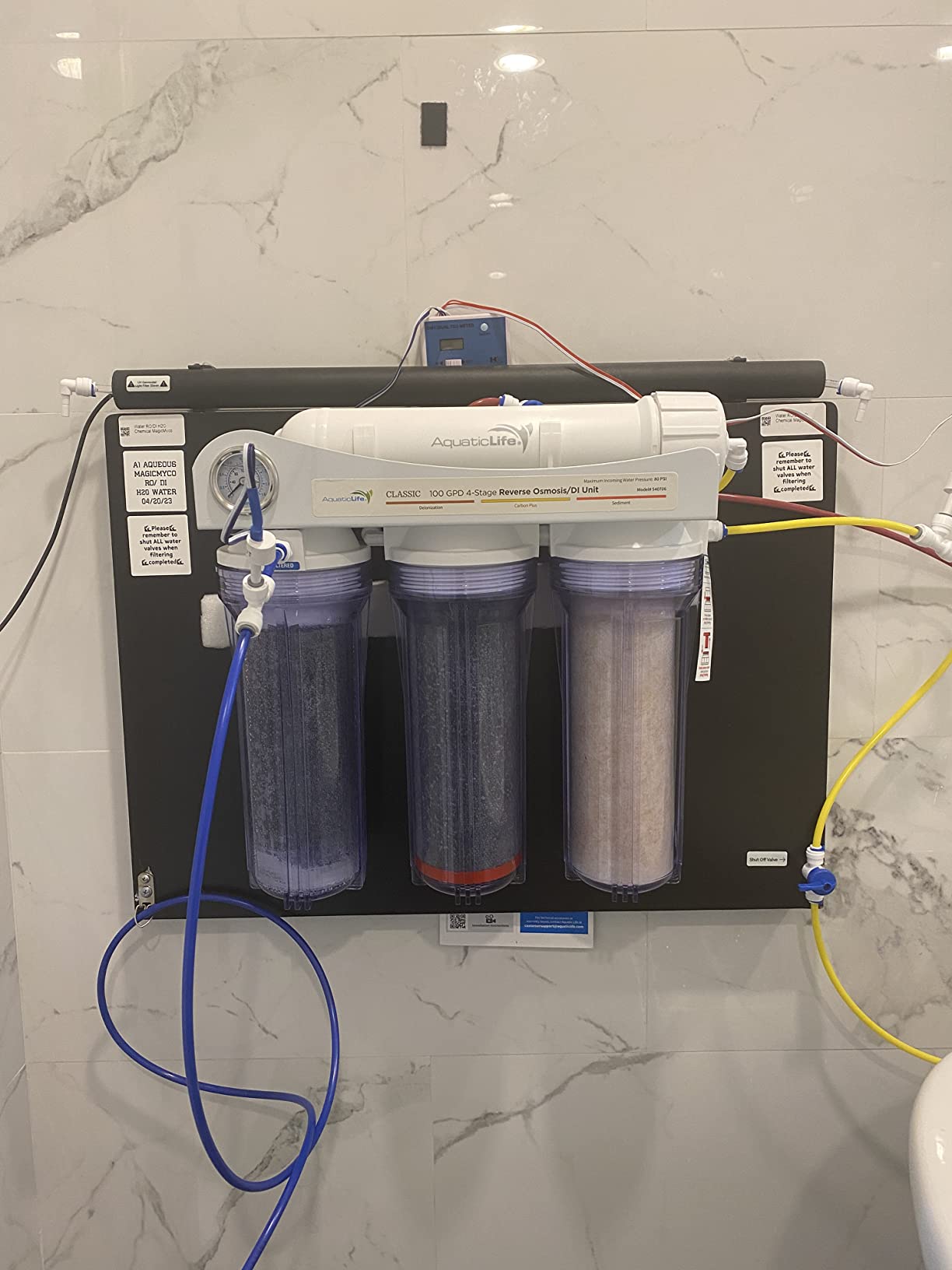 AquaticLife 4-Stage RO/DI Filter with Carbon Plus, 100 GPD | Produces zero-TDS aquarium water with Carbon Plus for chlorine and chloramine reduction, 100 GPD RO membrane, and DI resin customer photo 2
