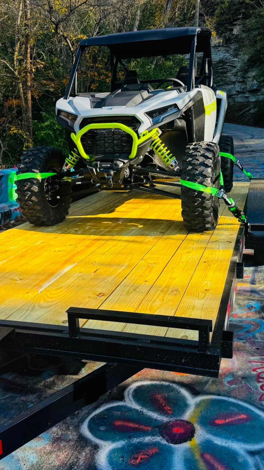 Rhino USA Car Hauler Tie Down Straps (4-Pack) - 2inx8ft Lasso with J Hooks | 10,000lb Break Strength Car Hauler Straps with Lasso Wheel Design. Heavy Duty T-Handle for Trailers, UTV & Powersports. Black customer photo 1