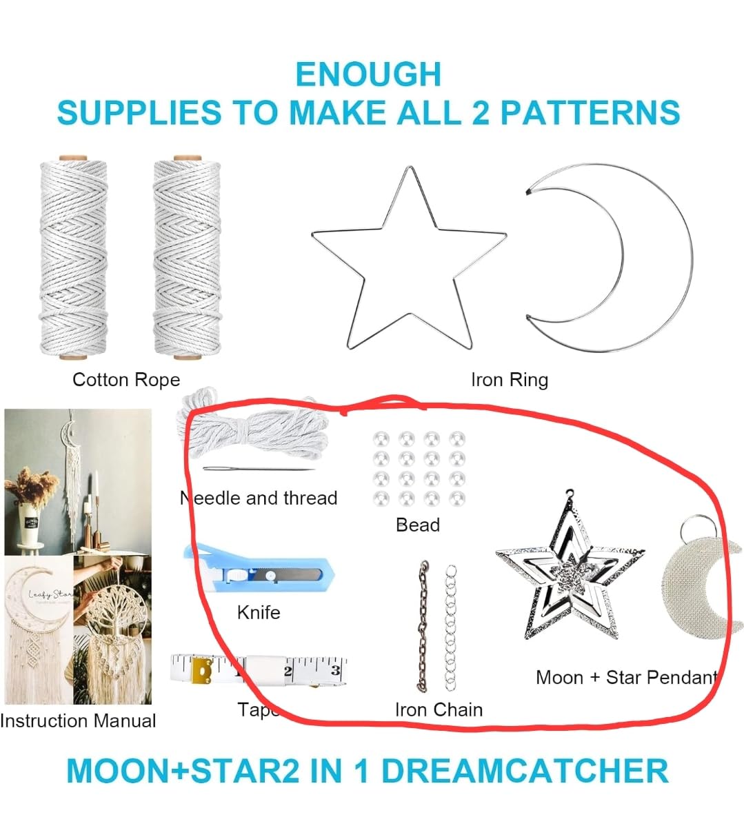Hdviai 121Pcs Macrame Kit, Macrame Supplies 3mm x 109Yards Macrame Cord for Macrame Kits for Adults Beginners, with Accessories Like 100Pcs Beads and 10Pcs Wooden Rings for Macrame Plant Hanger Kit customer photo 1