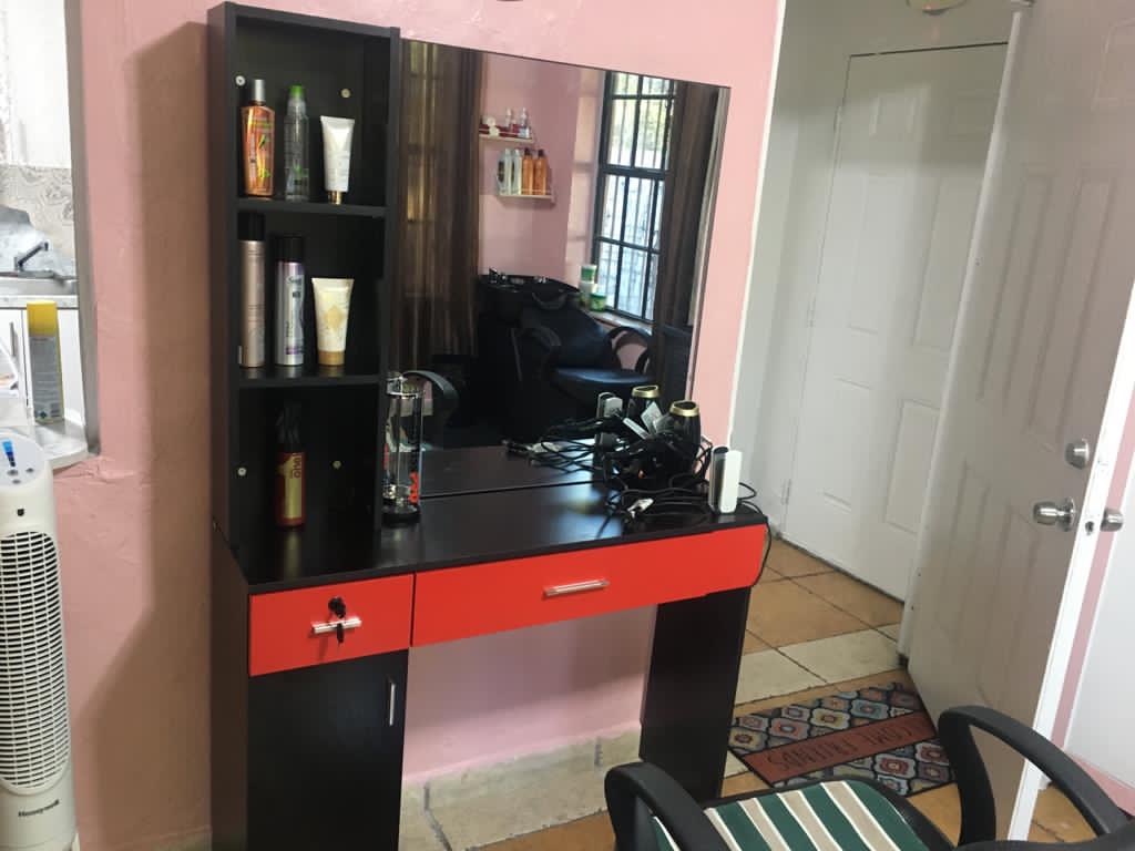 Artist hand Wall Mounted Salon Styling Station for Barber, Beauty & Spa | Space Saving Wall Mounted Styling Station, Designed For Hair Styling, Barber Shop, Beauty Salon & Spa customer photo 1