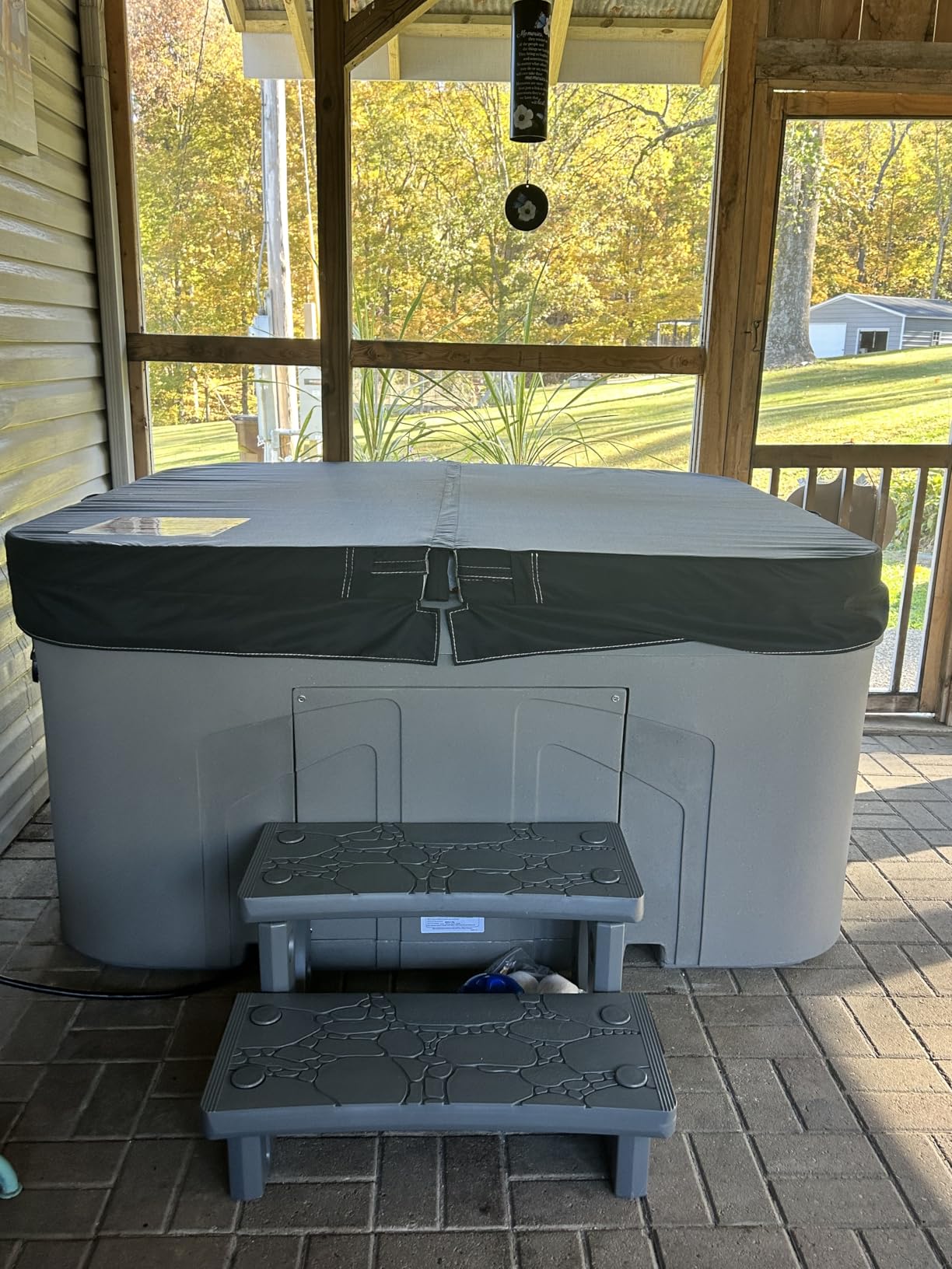Lifesmart 4-Person Plug & Play Square Hot Tub Spa with 13 Jets, 1.0 HP Pump, Thermal Cover and LED Light, Outdoor Spa, Sand customer photo 1