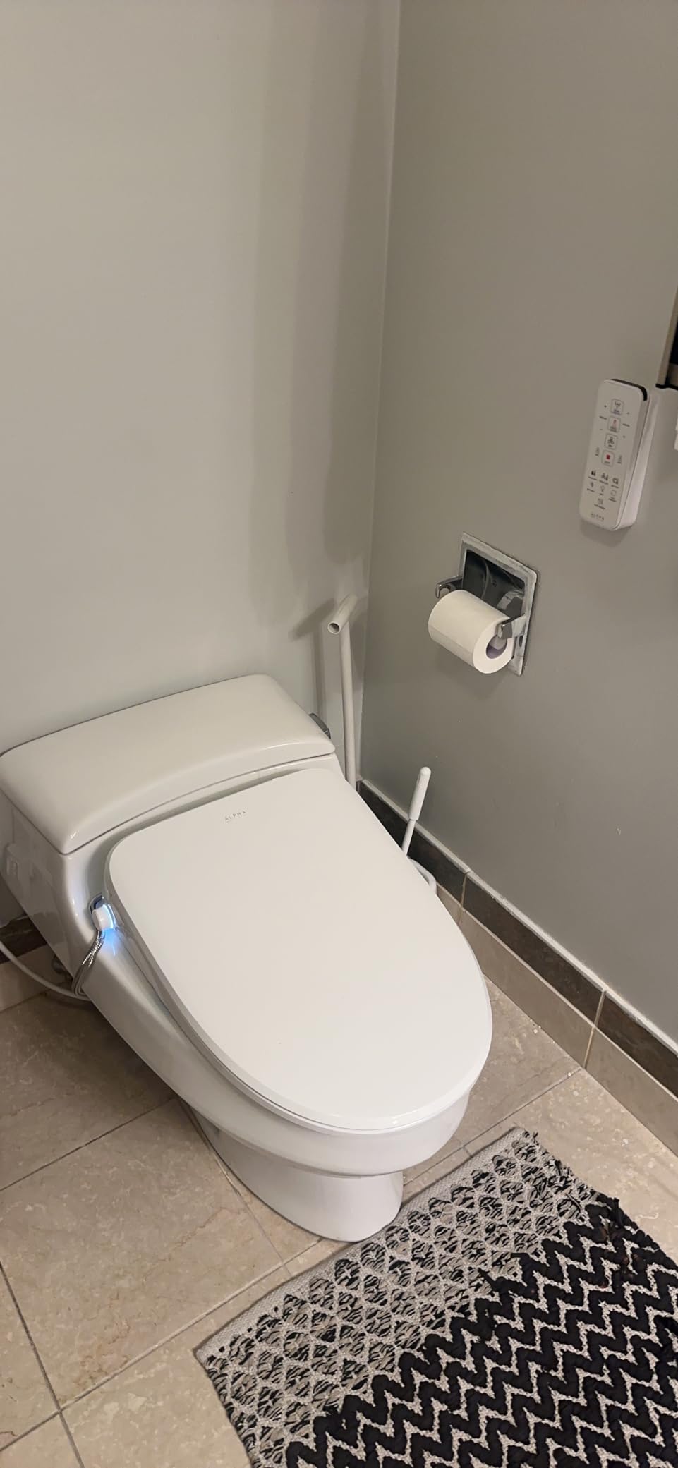 ALPHA BIDET UX Pearl Bidet Toilet Seat in Elongated White, Ultra Low Profile, Endless Warm Water, Arced Stainless Steel Nozzle, LED Nightlight, Dryer, Deodorizer, 3 Year Warranty customer photo 1