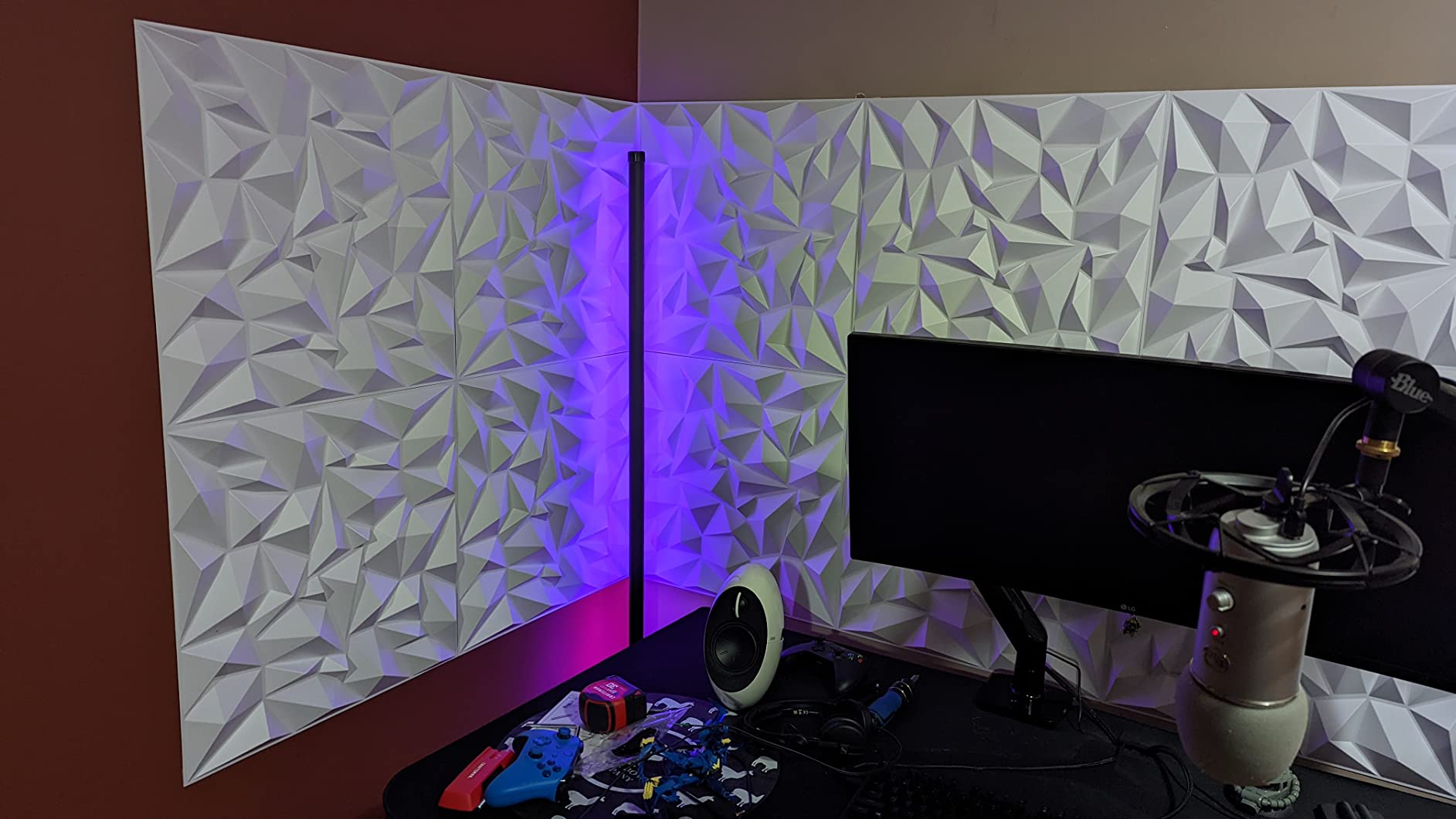 TroyStudio Acoustic Sound Diffuser Panels, 19.7 X 19.7 X 1 inches 12 Pcs Black PVC Plastic 3D Wall Panel, Recording Studio Acoustical Treatment Diffusion panel, Art Decorative Ceiling Tiles customer photo 1