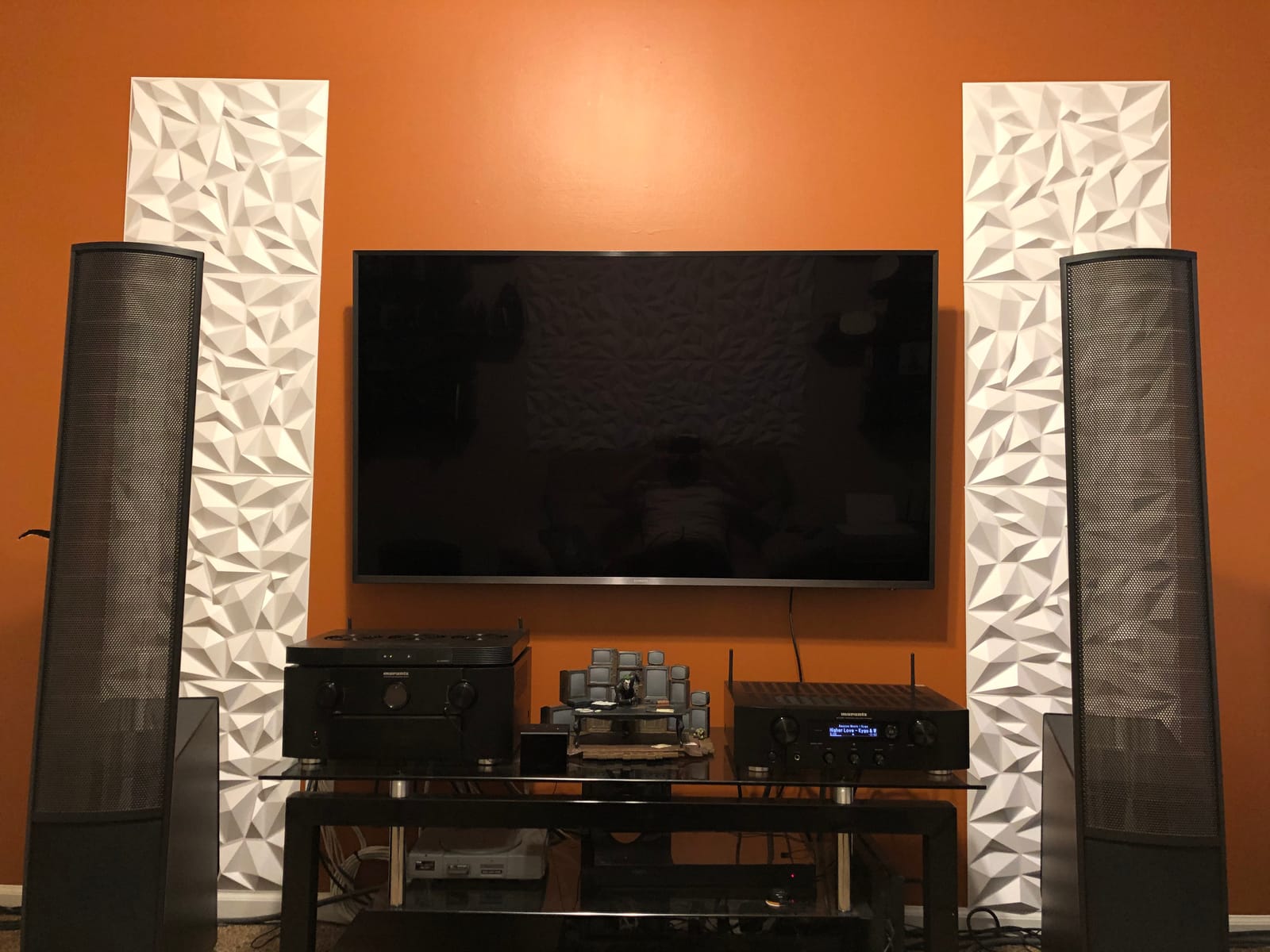TroyStudio Acoustic Sound Diffuser Panels, 19.7 X 19.7 X 1 inches 12 Pcs Black PVC Plastic 3D Wall Panel, Recording Studio Acoustical Treatment Diffusion panel, Art Decorative Ceiling Tiles customer photo 2