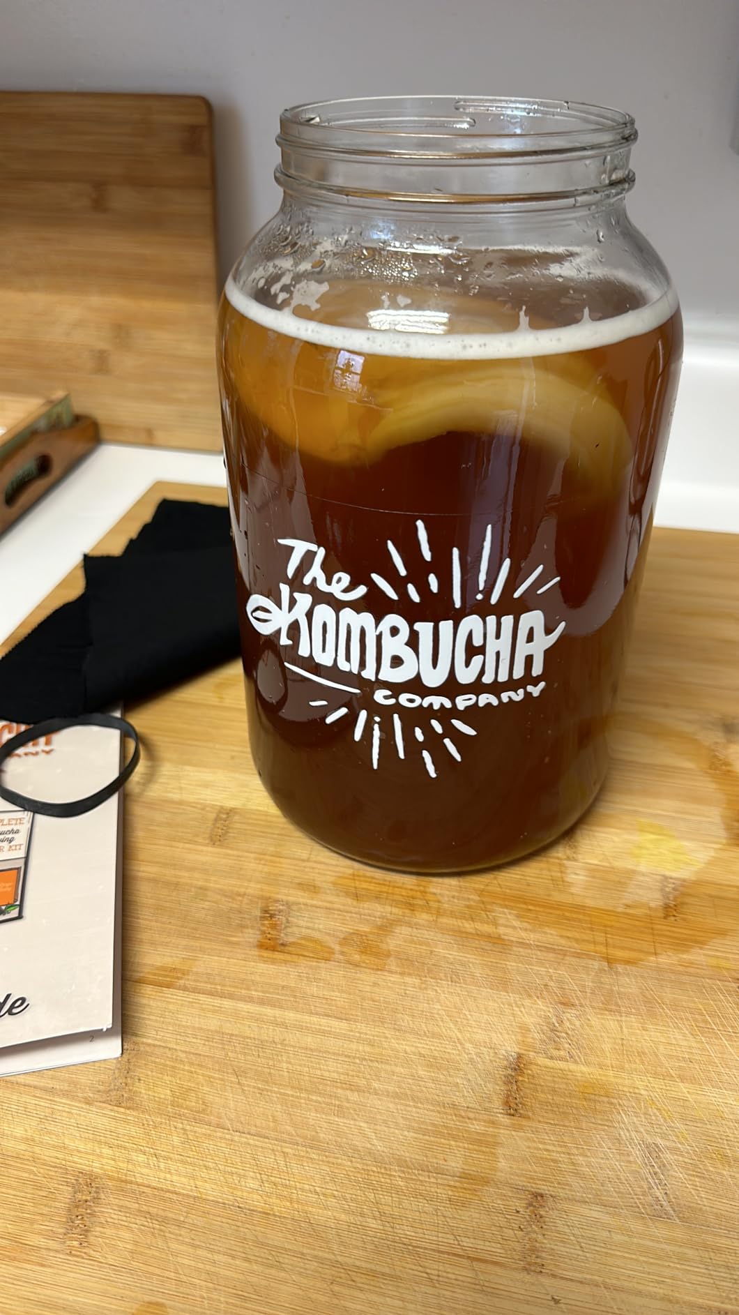 Kombucha Home Brewing Starter Kit | 5-Inch Large Scoby | Complete Kit with 16 oz Starter Tea, Brewing Jar & Supplies | Brew Unlimited Kombucha customer photo 1