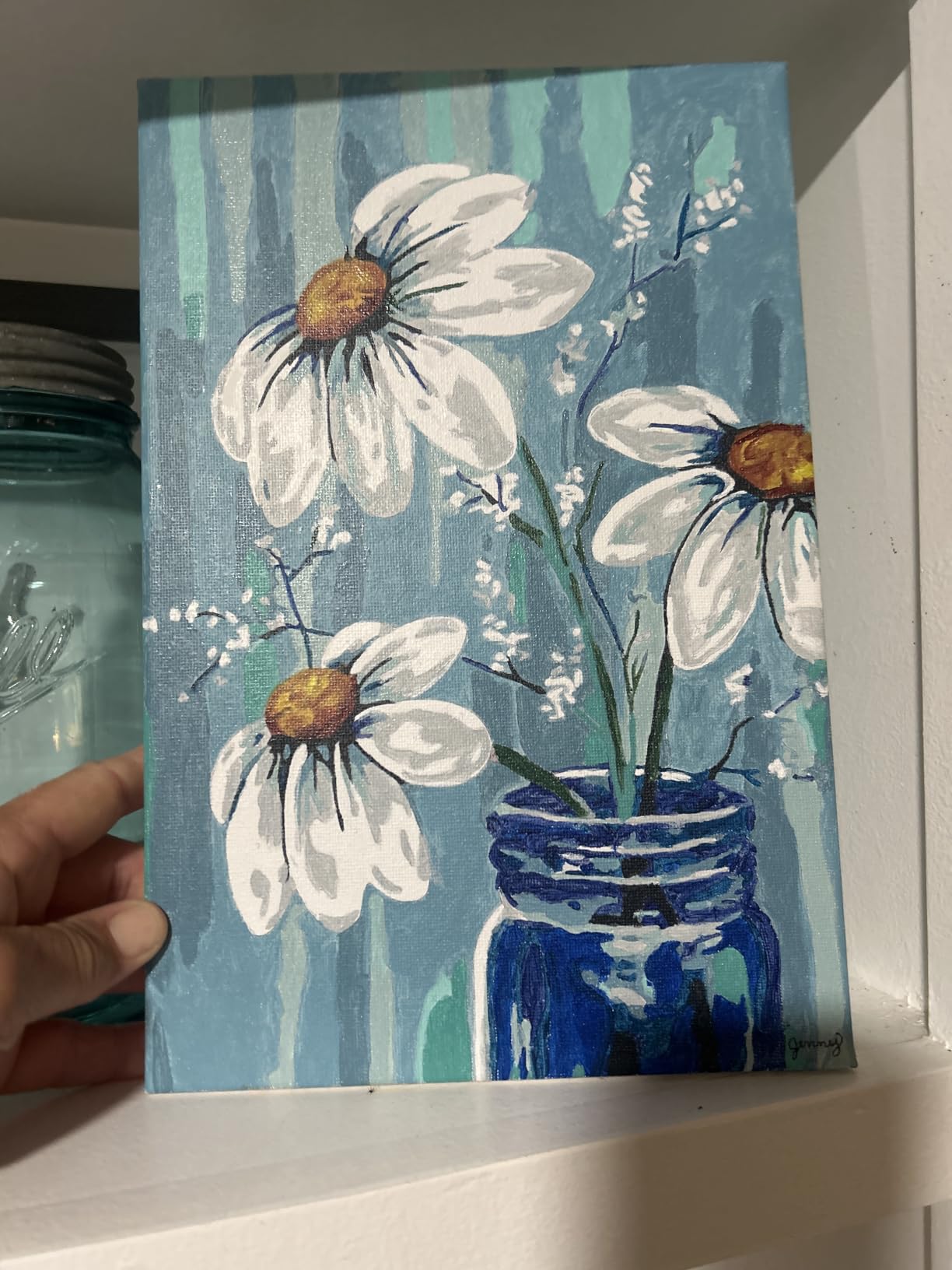 Ginkko Framed Paint by Numbers Kit for Adults 8X 12 inch, Vase Flowers | Beginners & Kids Ages 8-12, Flower DIY Acrylic Canvas Painting with Paints & Brushes, Original Art Decor Gift for Home Wall customer photo 1