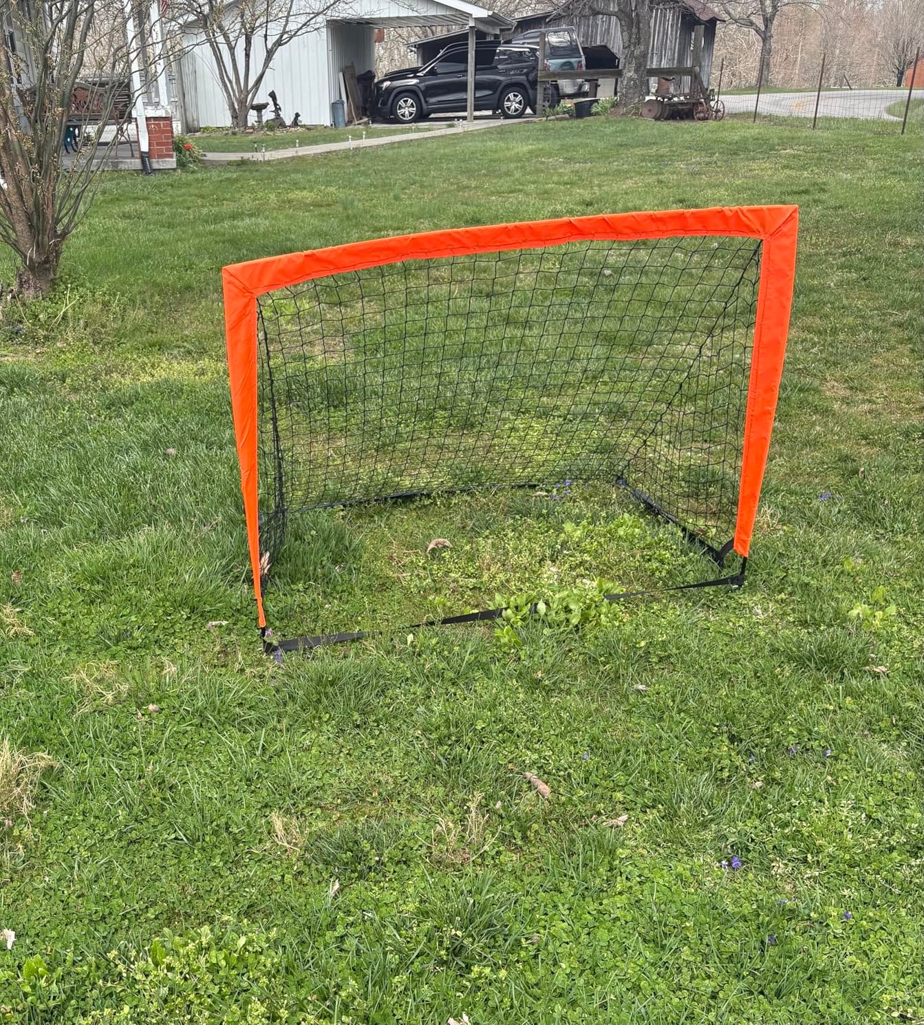 2 Pack 4' x 3' Size Portable Kid Soccer Goals for Backyard, Indoor and Outdoor Pop Up Soccer Goals, Orange, Theresduet customer photo 1