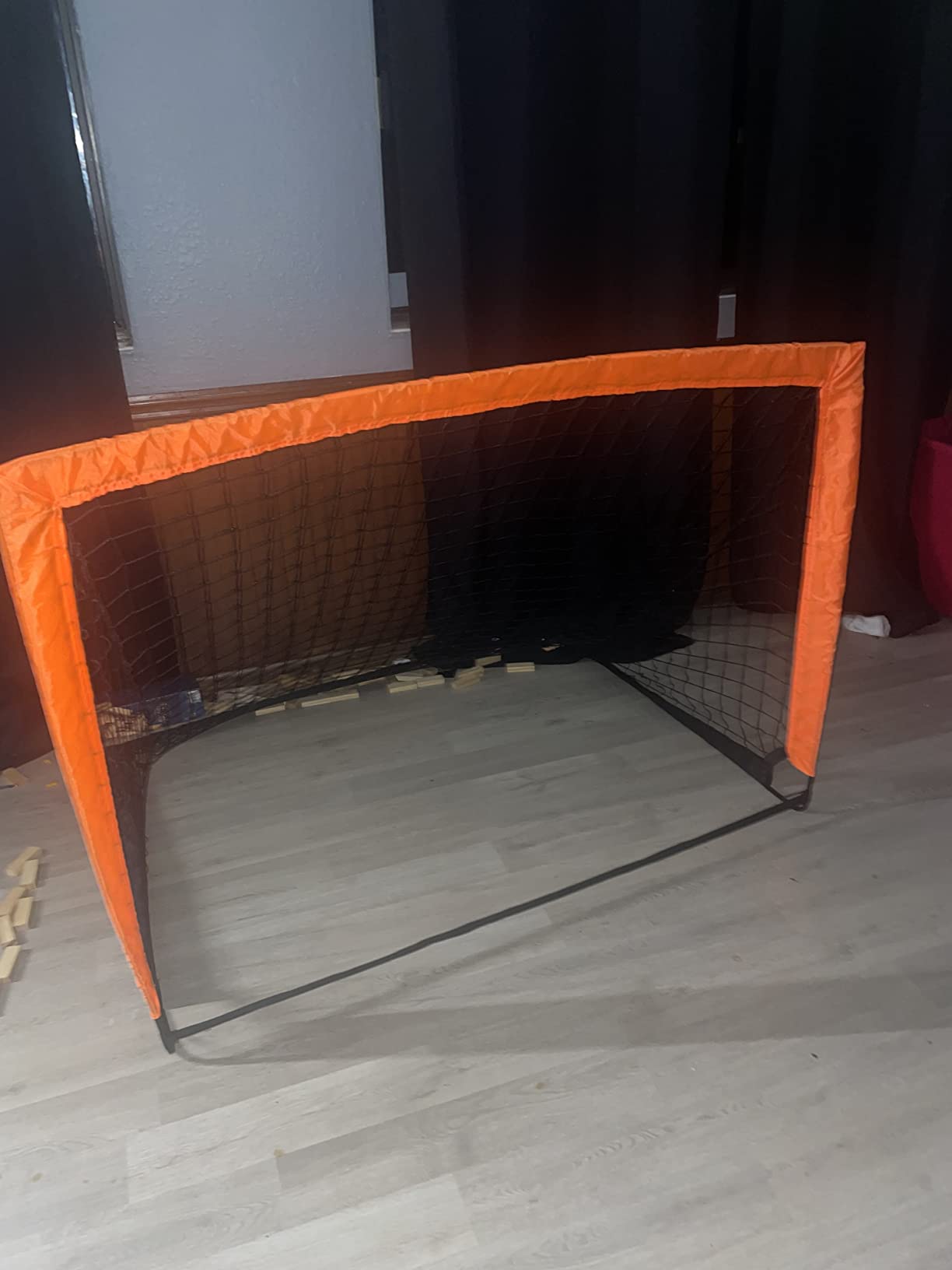 2 Pack 4' x 3' Size Portable Kid Soccer Goals for Backyard, Indoor and Outdoor Pop Up Soccer Goals, Orange, Theresduet customer photo 2