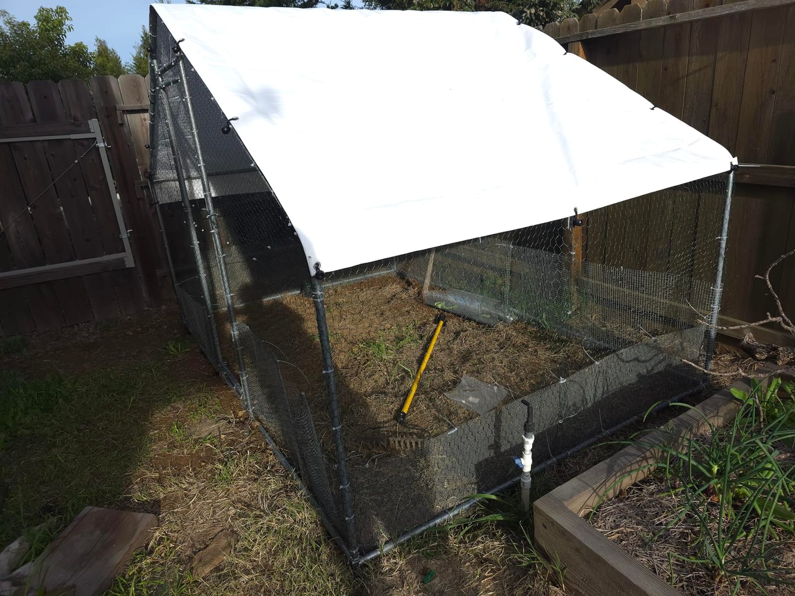 4ever2buy Metal Chicken Coop, 10x13 FT Walk-in Chicken Run Pen Poultry Cage, Water-Resistant & Anti-UV Cover, Large Chicken Coop for 12-15 Chickens customer photo 1